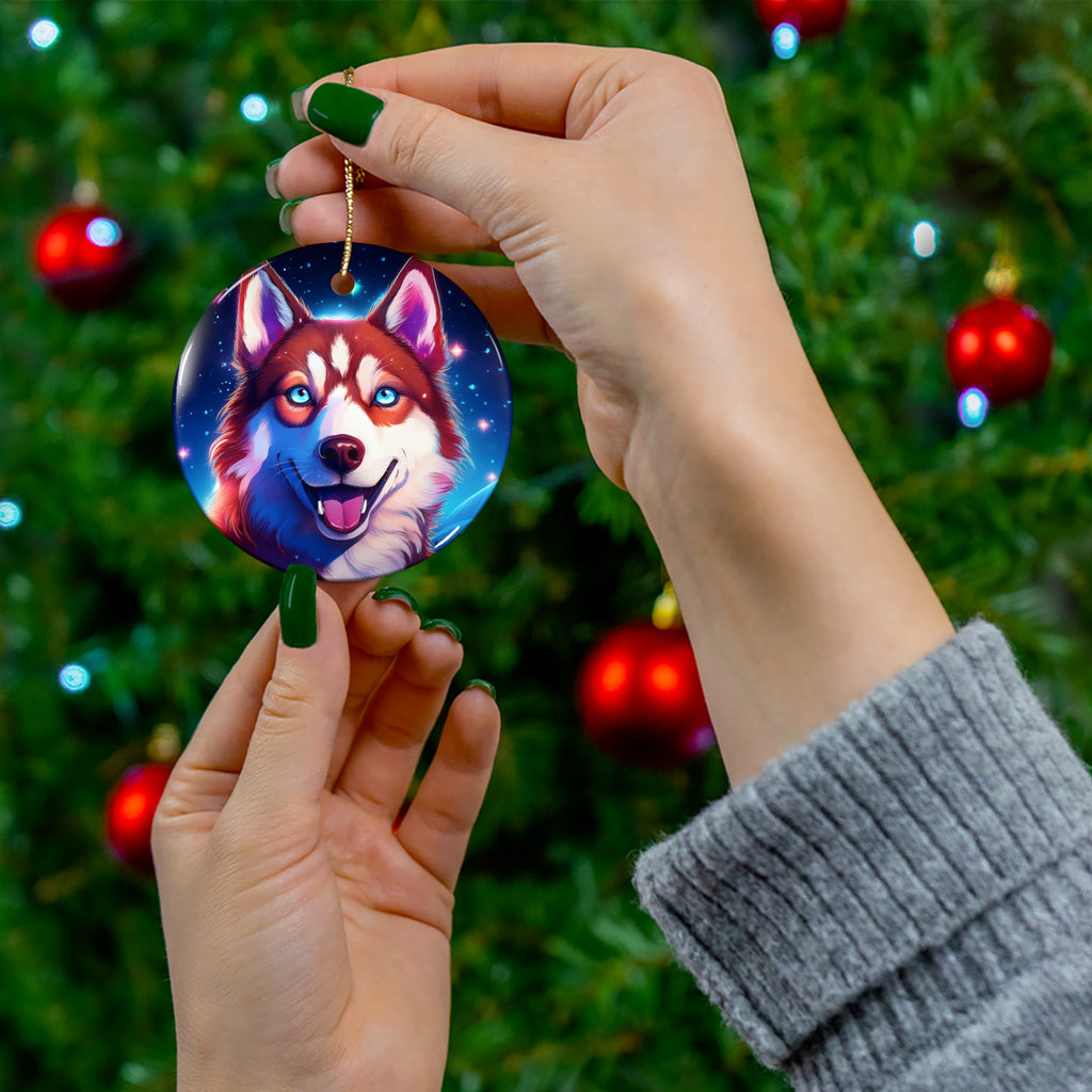 Eskimo Husky Ceramic Ornament