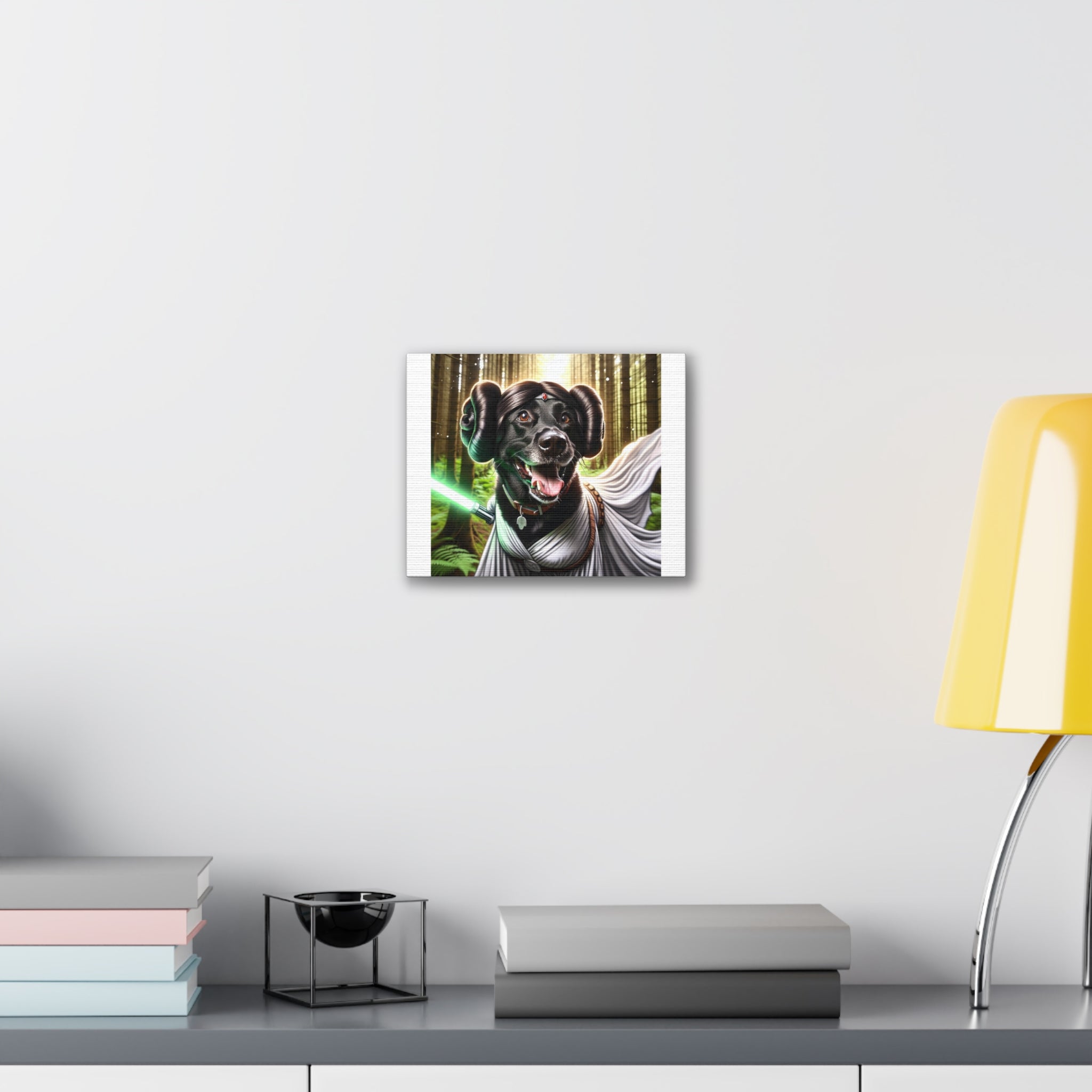 Black Lab Galaxy Princess Canvas Stretched, 0.75"