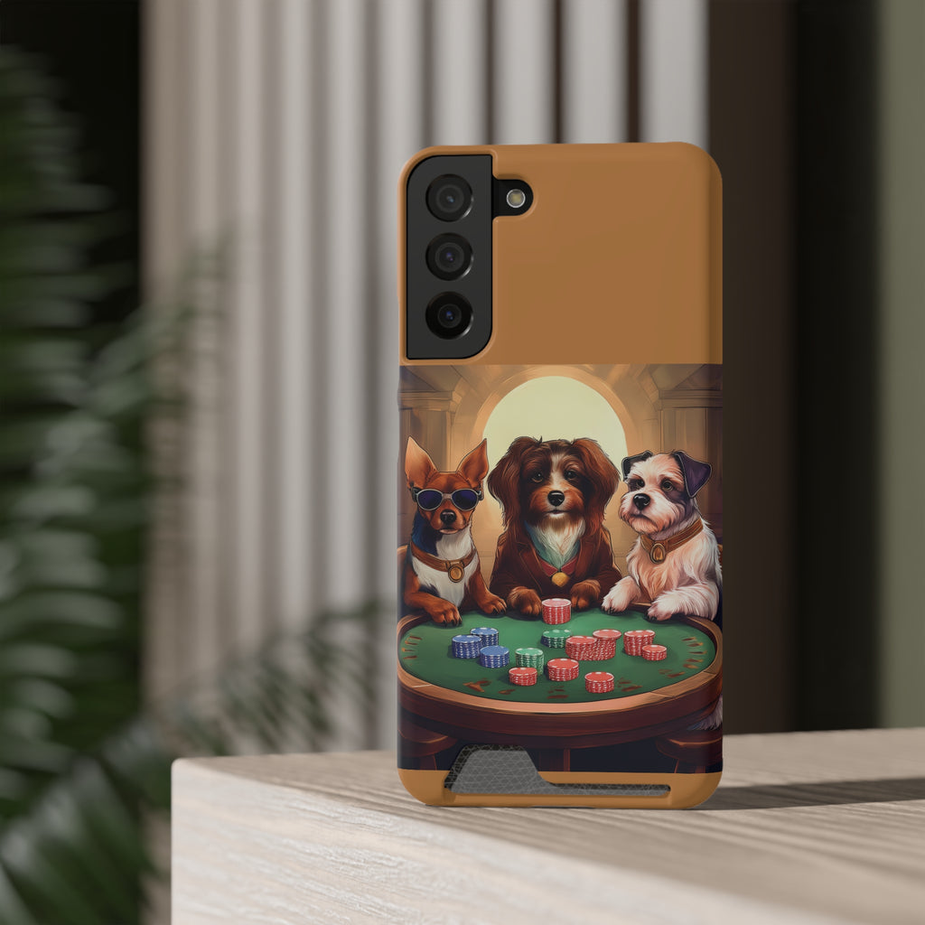 Puppy Poker Phone Case with Card Holder