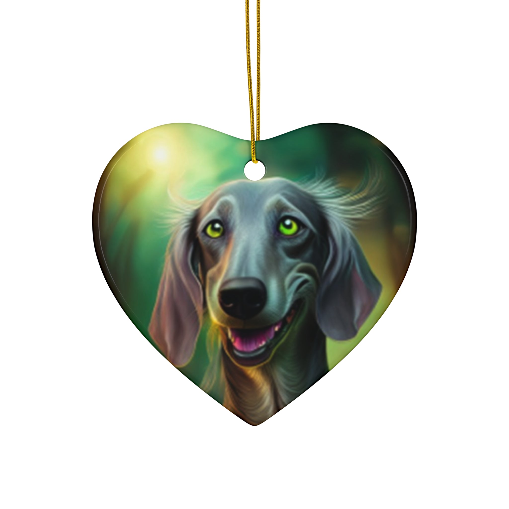 Silver Grey Dachshund Ceramic Ornament