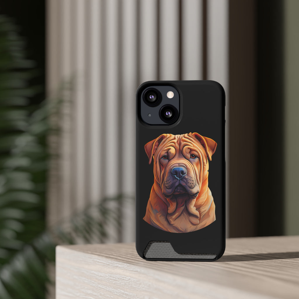 Shar Pei Phone Case with Card Holder