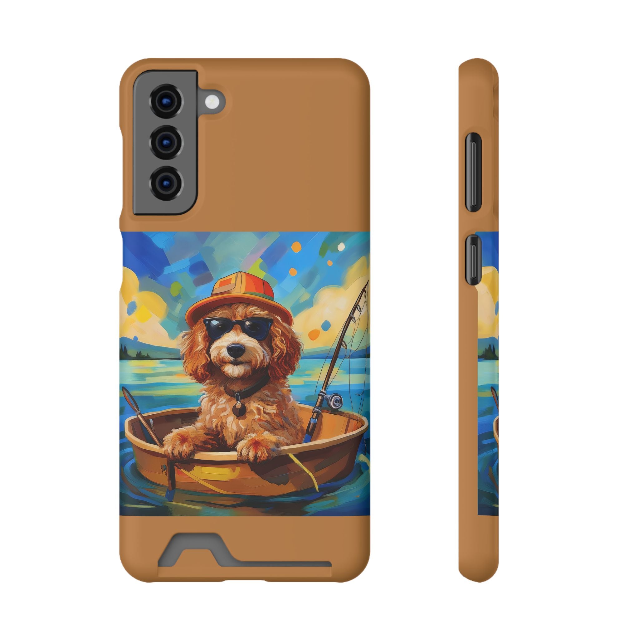 Doodle Fishing Phone Case with Card Holder