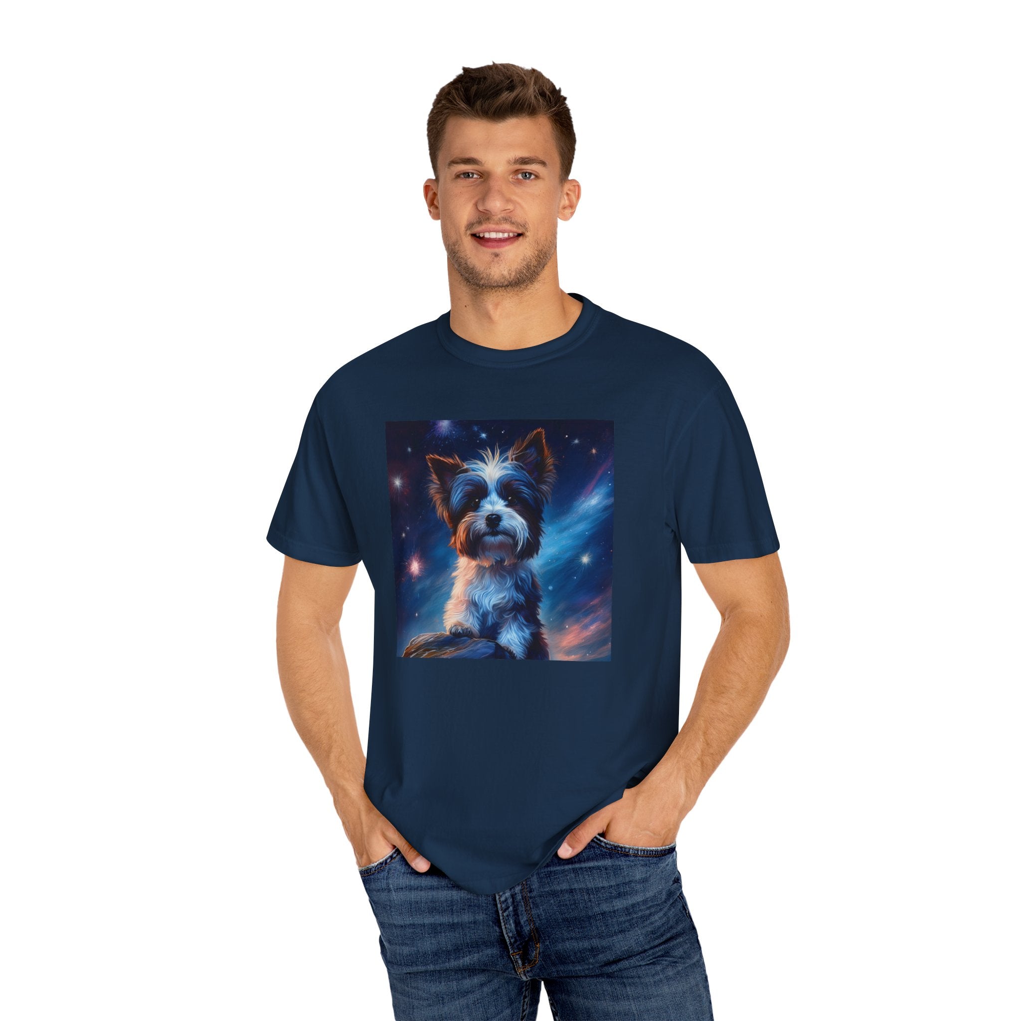 Biewer Terrier Stary Night Unisex Garment-Dyed T-shirt