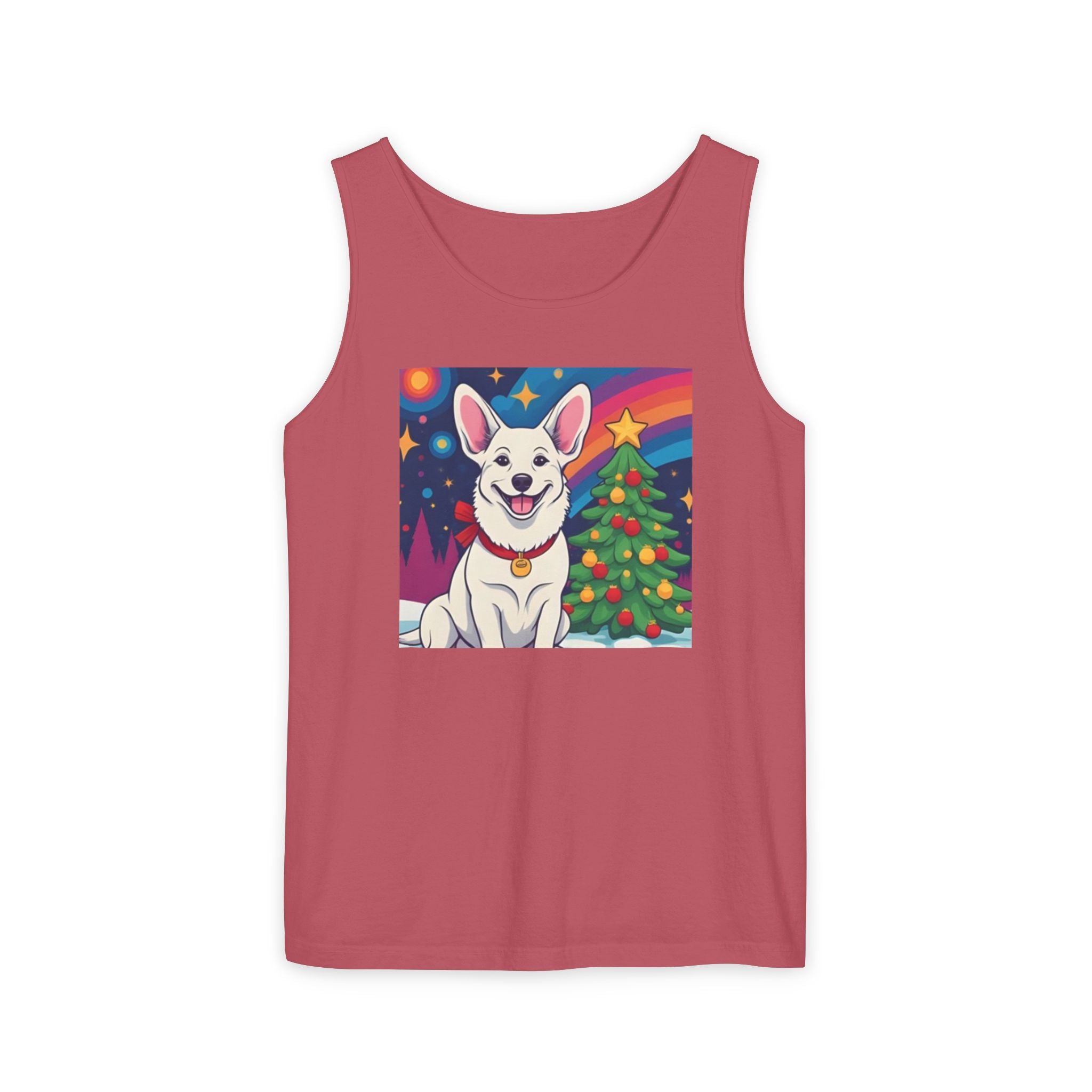 White Corgi Holiday Unisex Tank Top