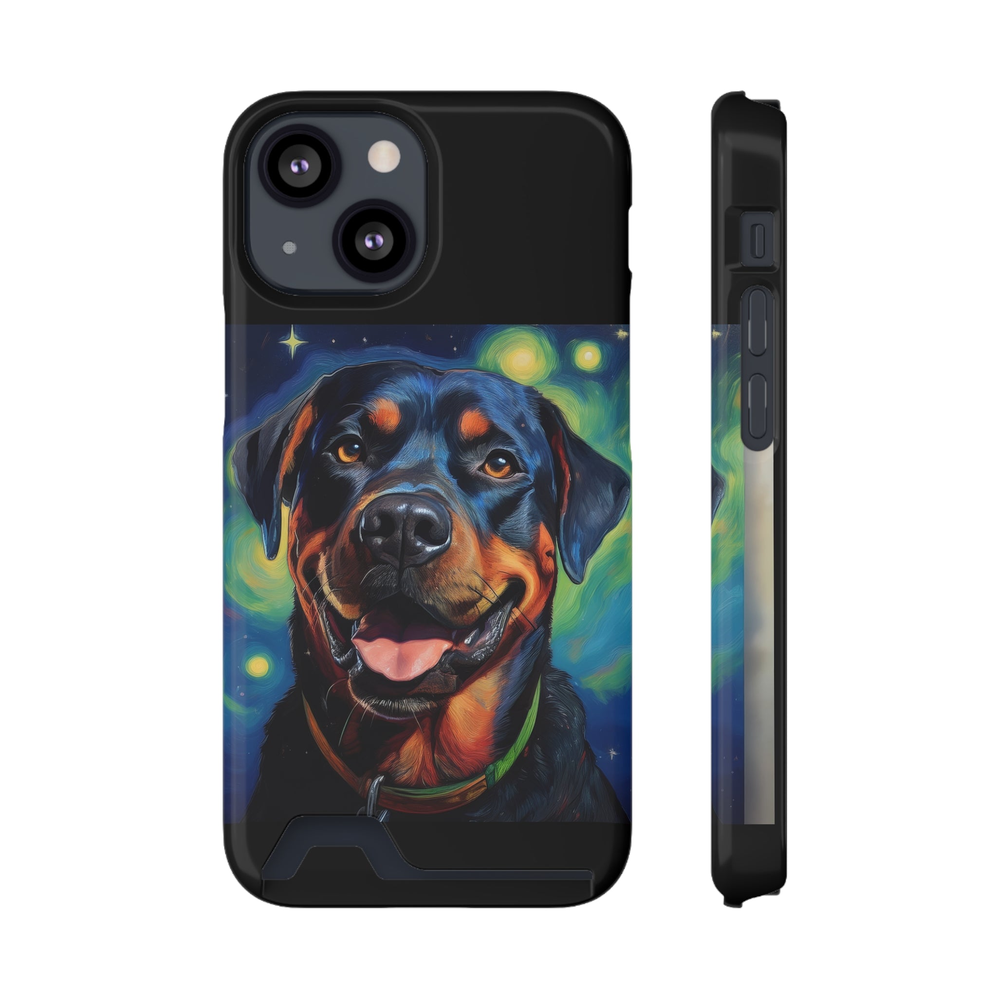 Rottweiler Stary Night Phone Case with Card Holder