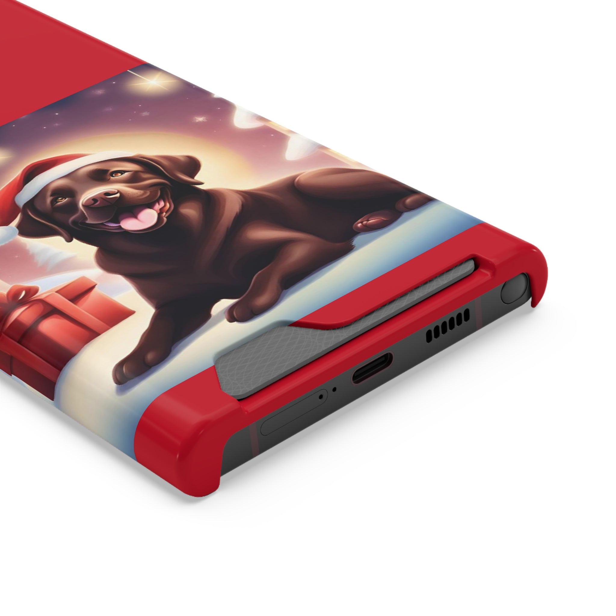 Choclate Lab Holiday Phone Case with Card Holder