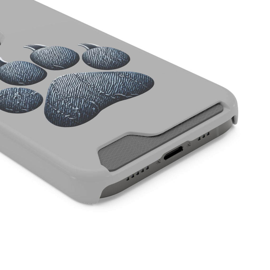 Denim Dog Paw Phone Case with Card Holder