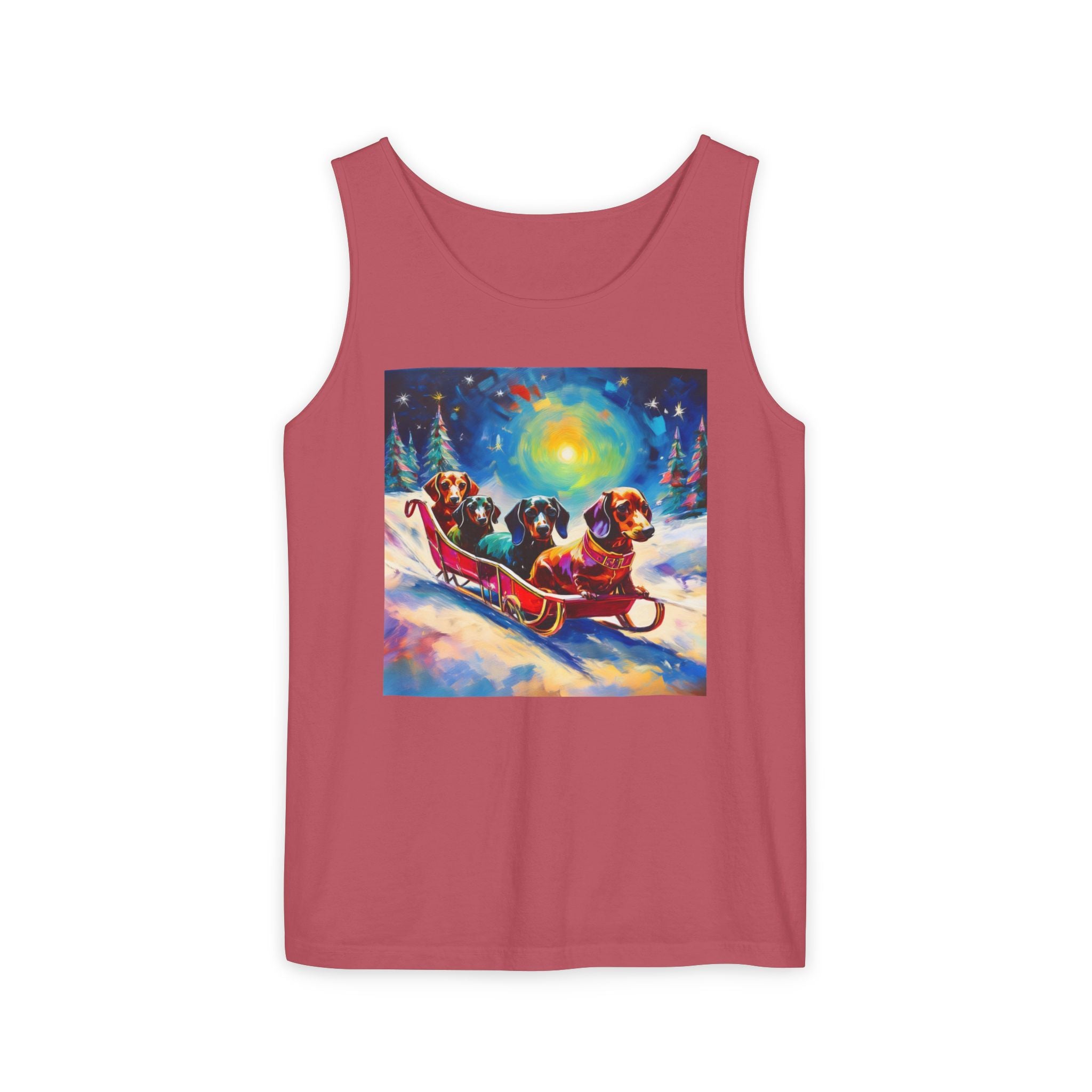 Dachshund Night Sleighride Unisex Tank Top