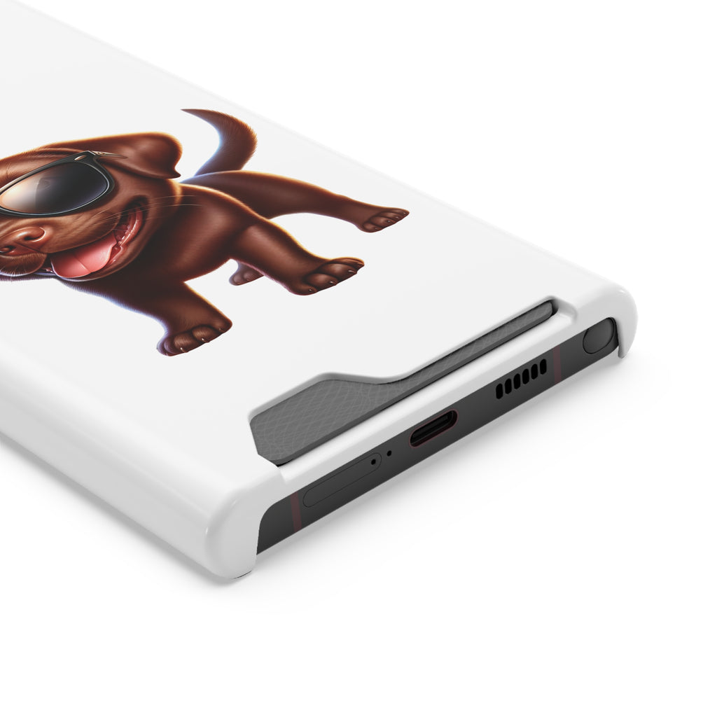 Chocolate Lab with Sunglasses Phone Case with Card Holder