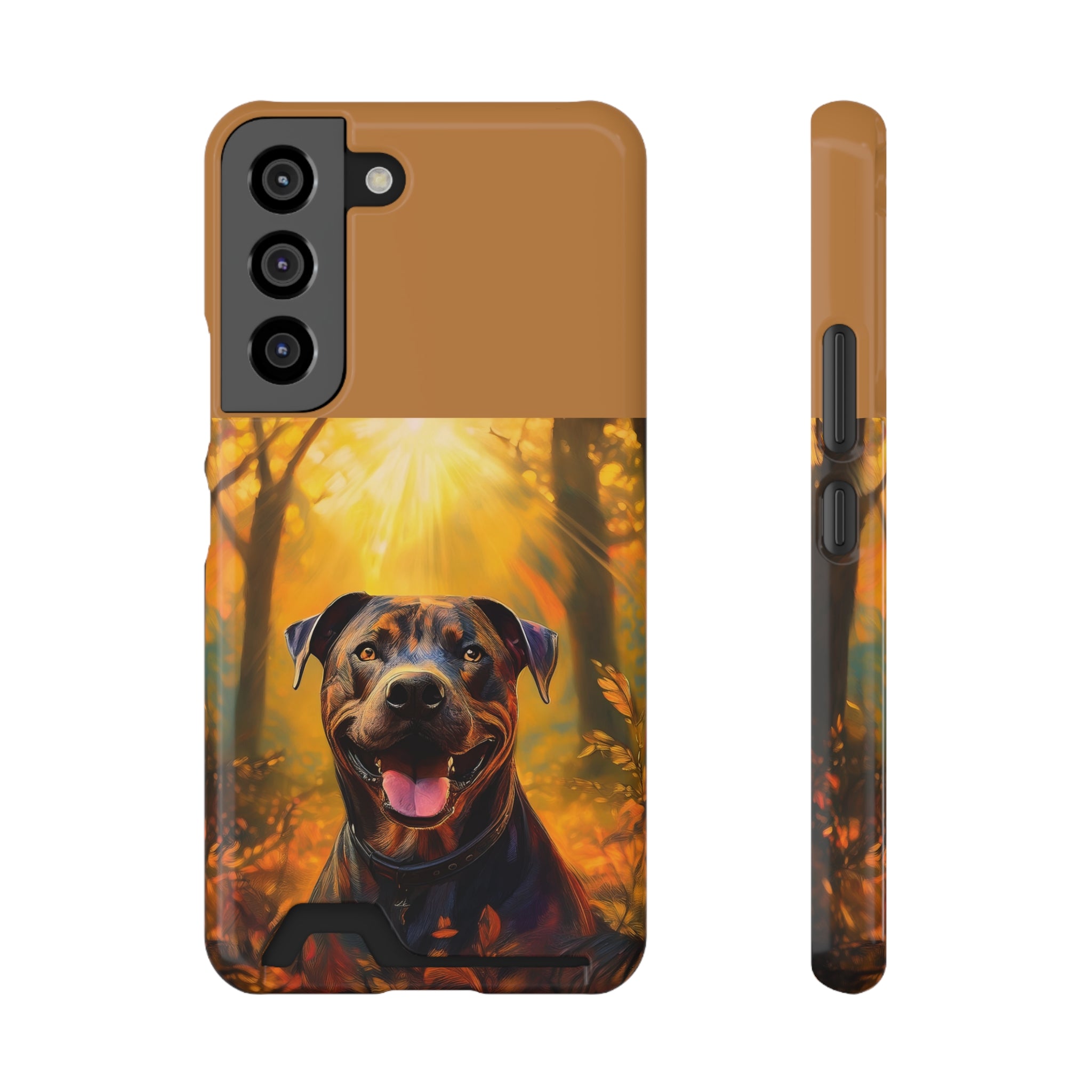 Pitbull Autumn Phone Case with Card Holder