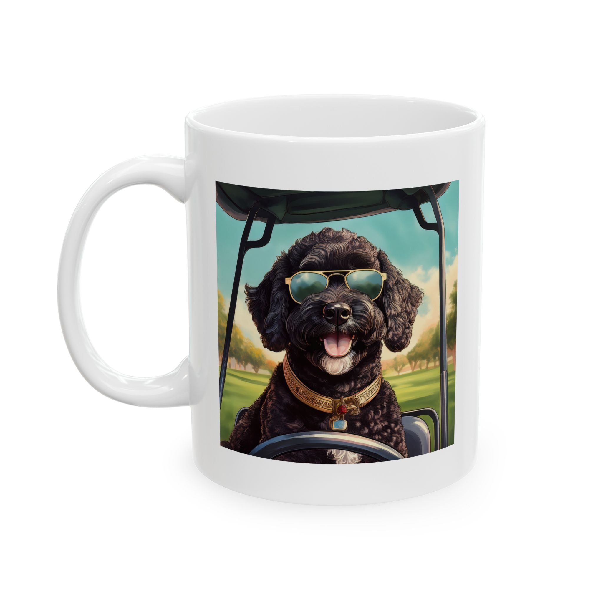 Doodle Golf Cart Ceramic Mug, (11oz, 15oz)
