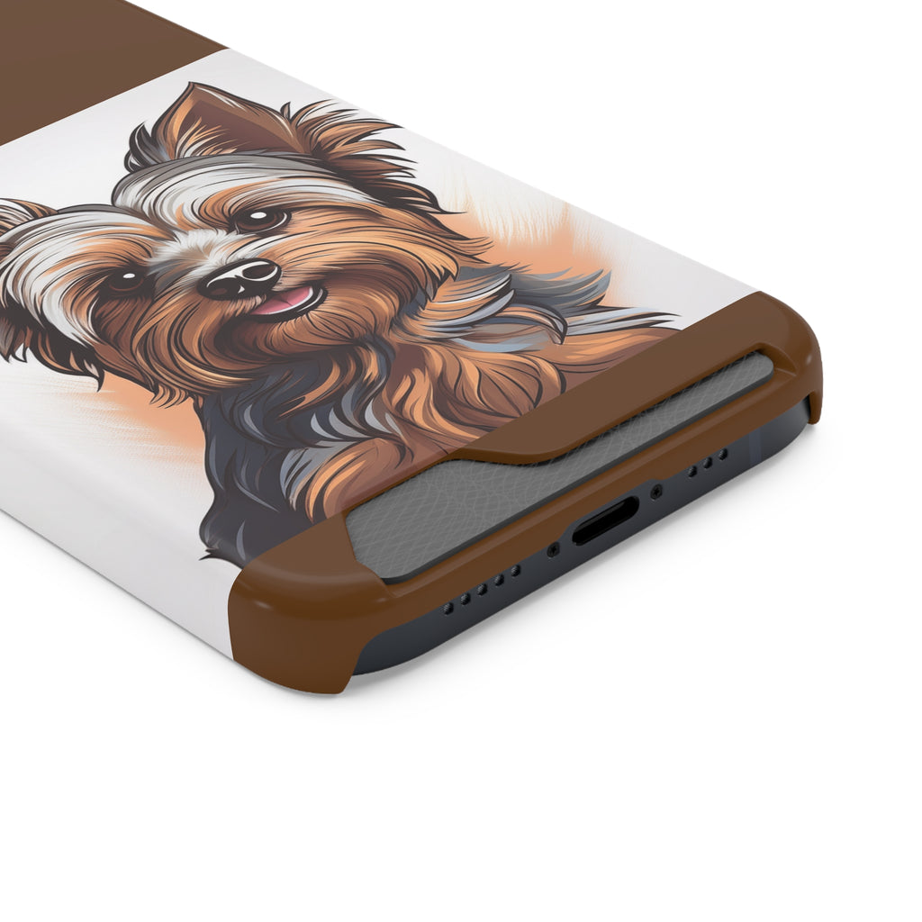 Yorkie Phone Case with Card Holder
