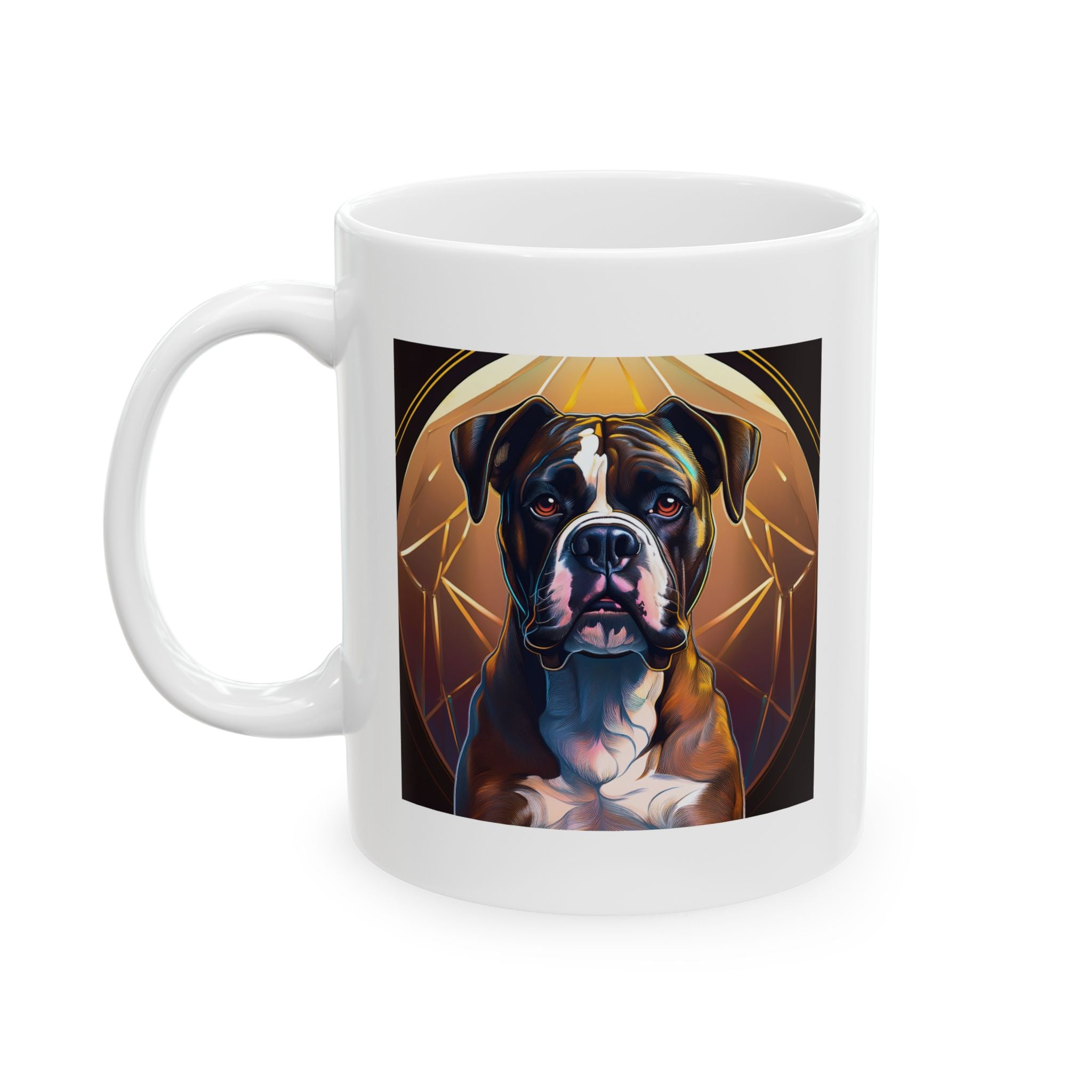 Brindle Gold Ceramic Mug, (11oz, 15oz)