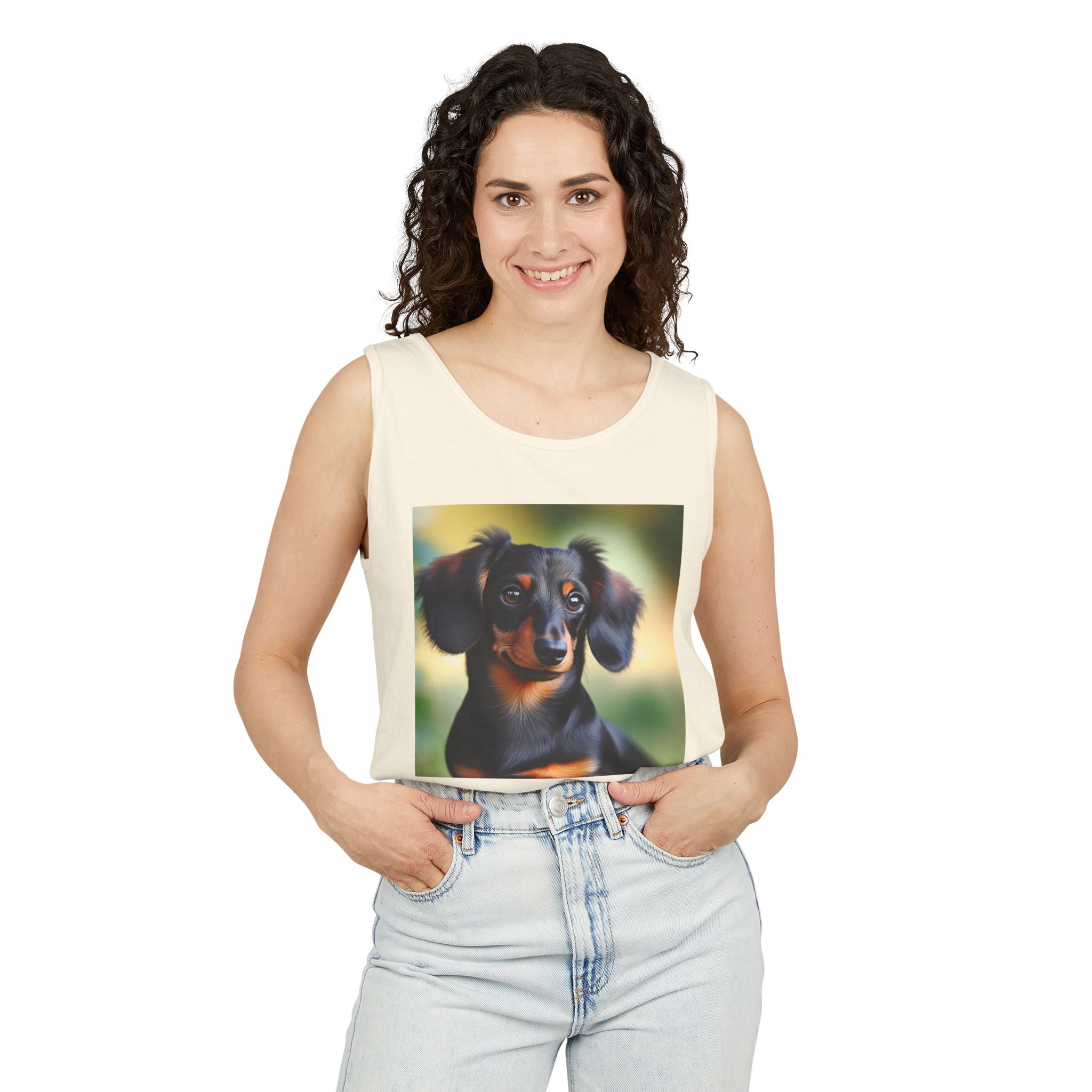 Black/Brown Dachshund Unisex Tank Top