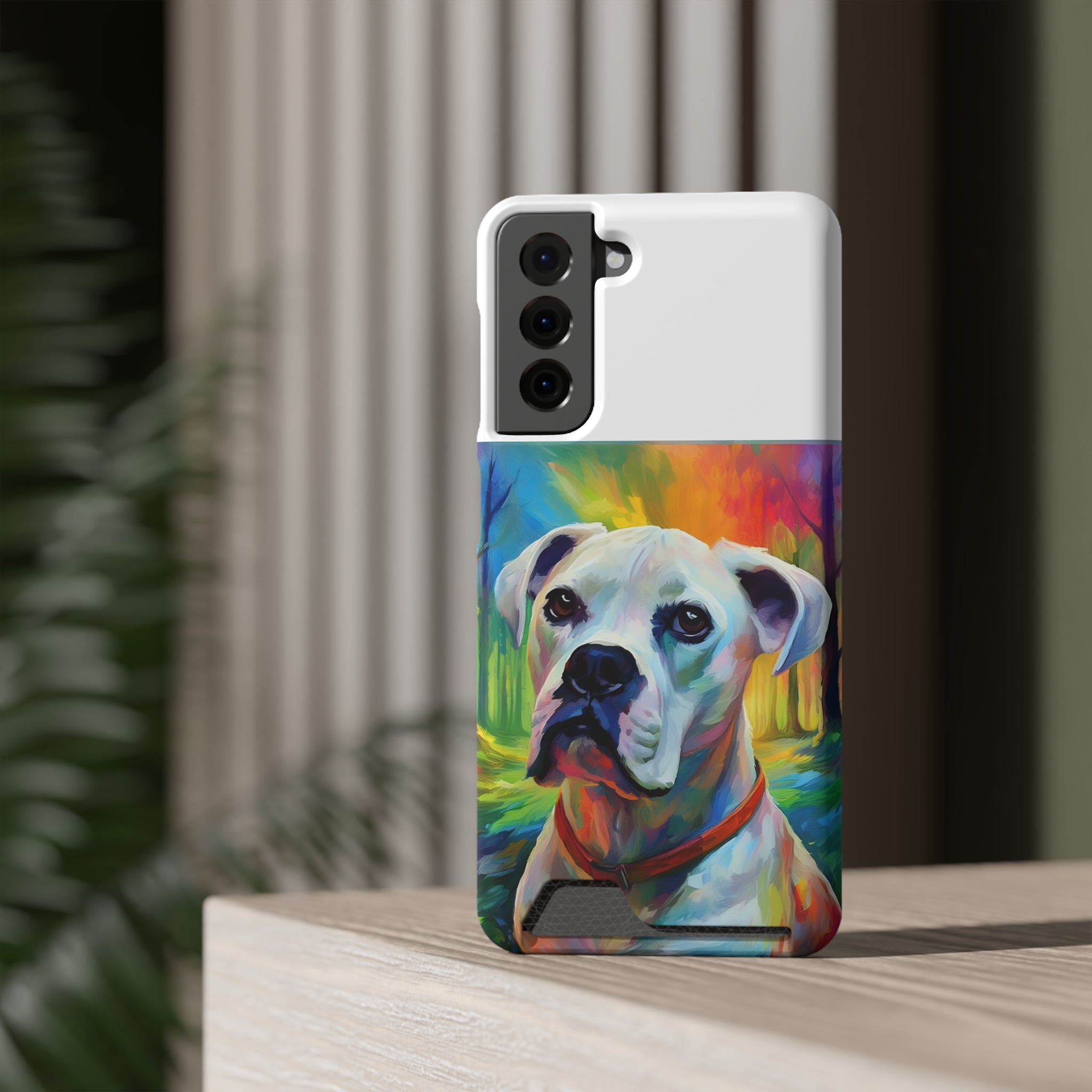 Boxer Rainbow Sky Phone Case with Card Holder