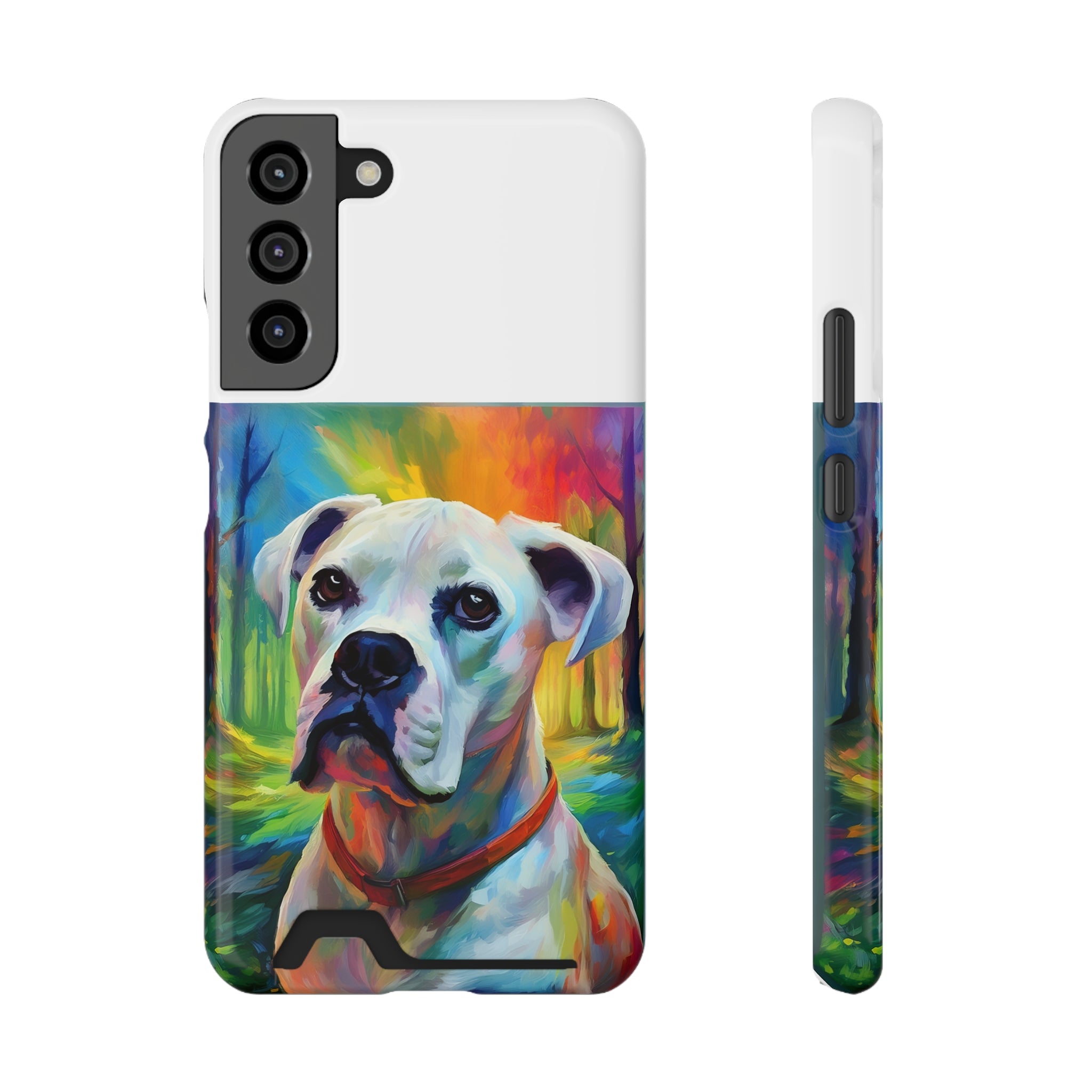 Boxer Rainbow Sky Phone Case with Card Holder