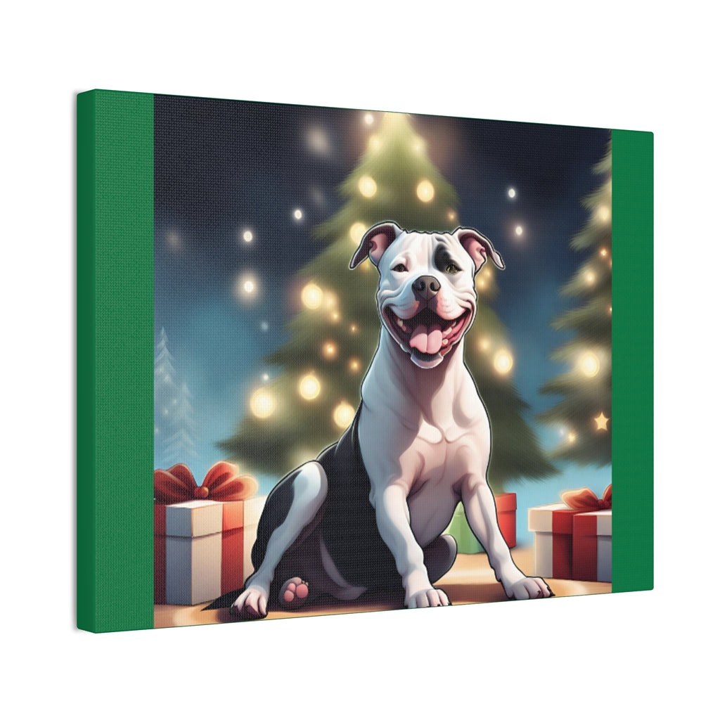 Pit Bull Holiday Canvas Stretched, 0.75"