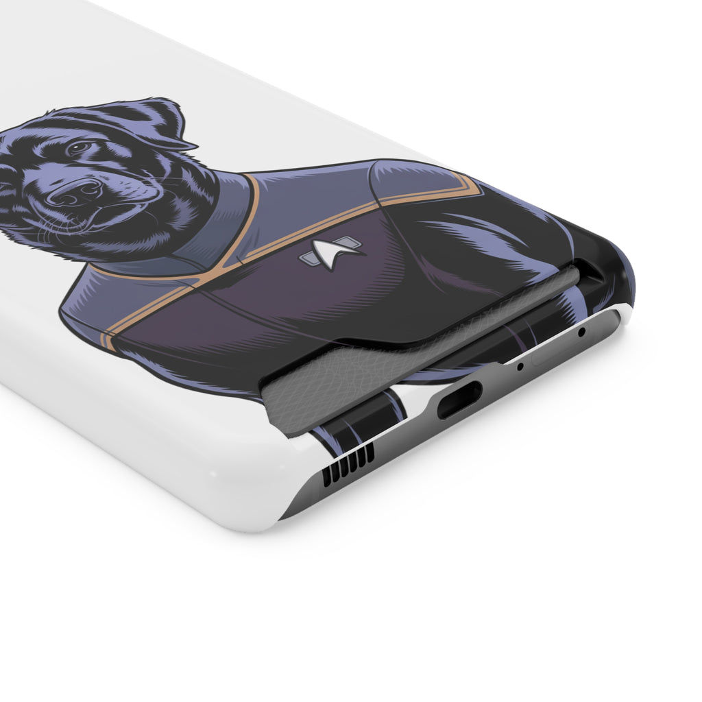 Black Lab Dog-Fleet Phone Case with Card Holder