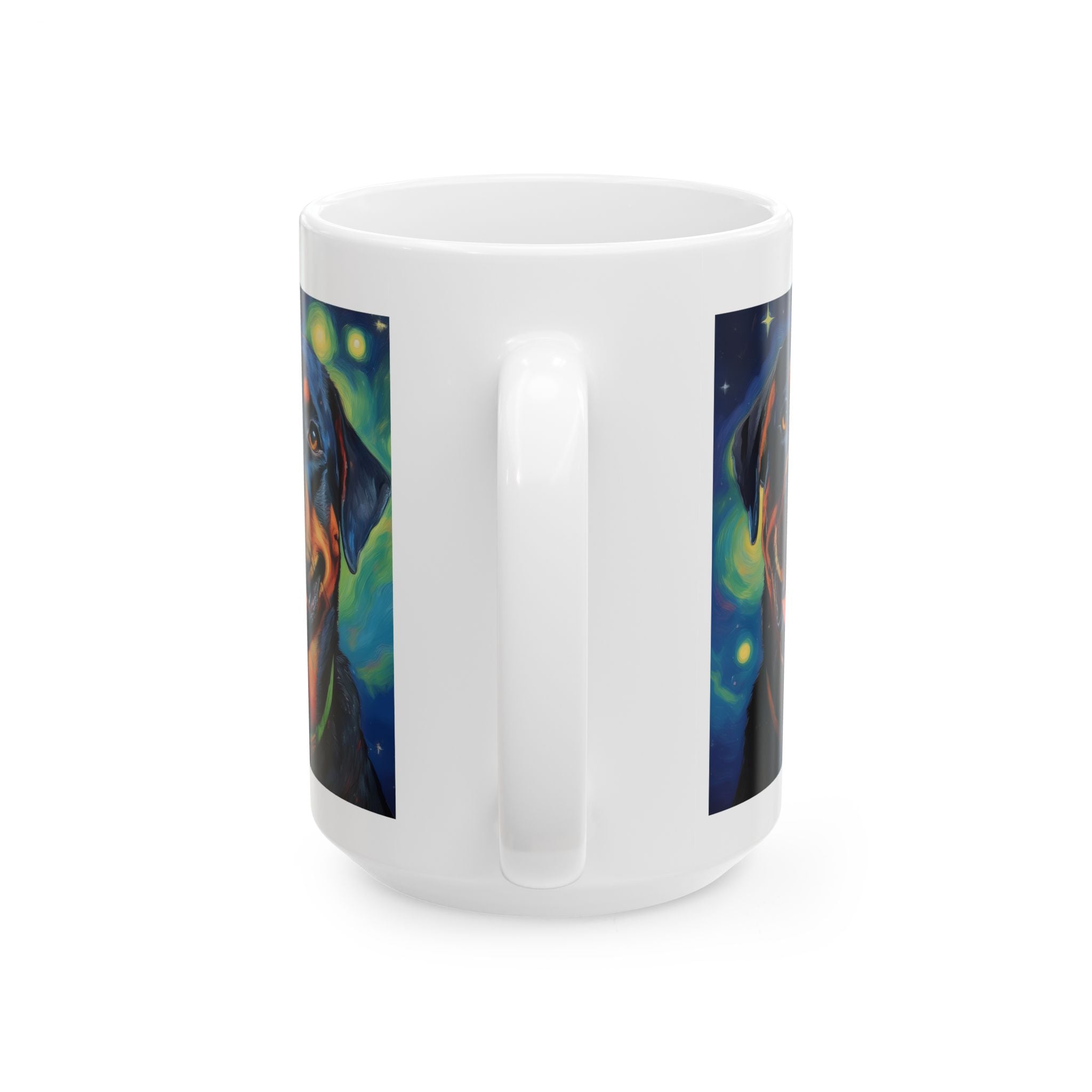 Rottweiler Stary Night Ceramic Mug, (11oz, 15oz)