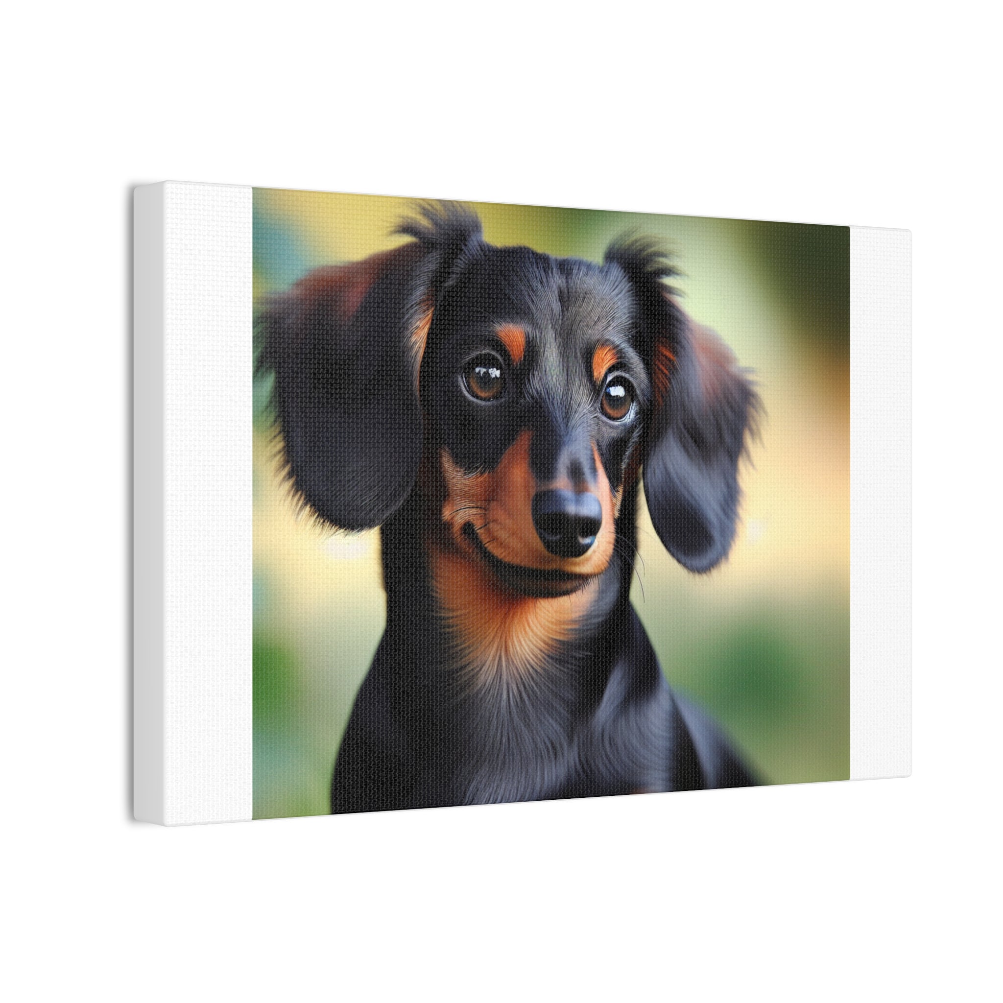 Black/Brown Dachshund Canvas Stretched, 0.75"