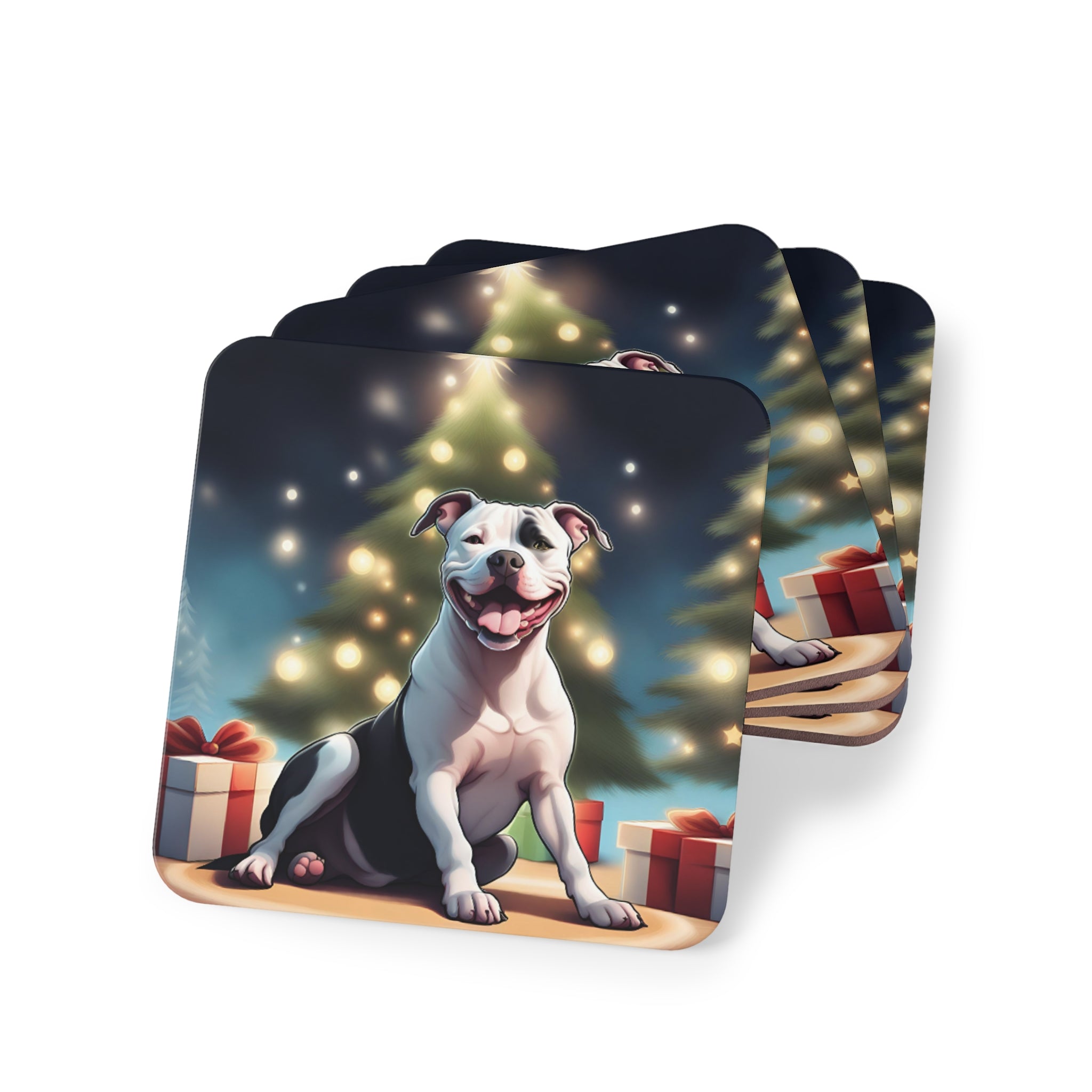 Pit Bull Holiday Coasters