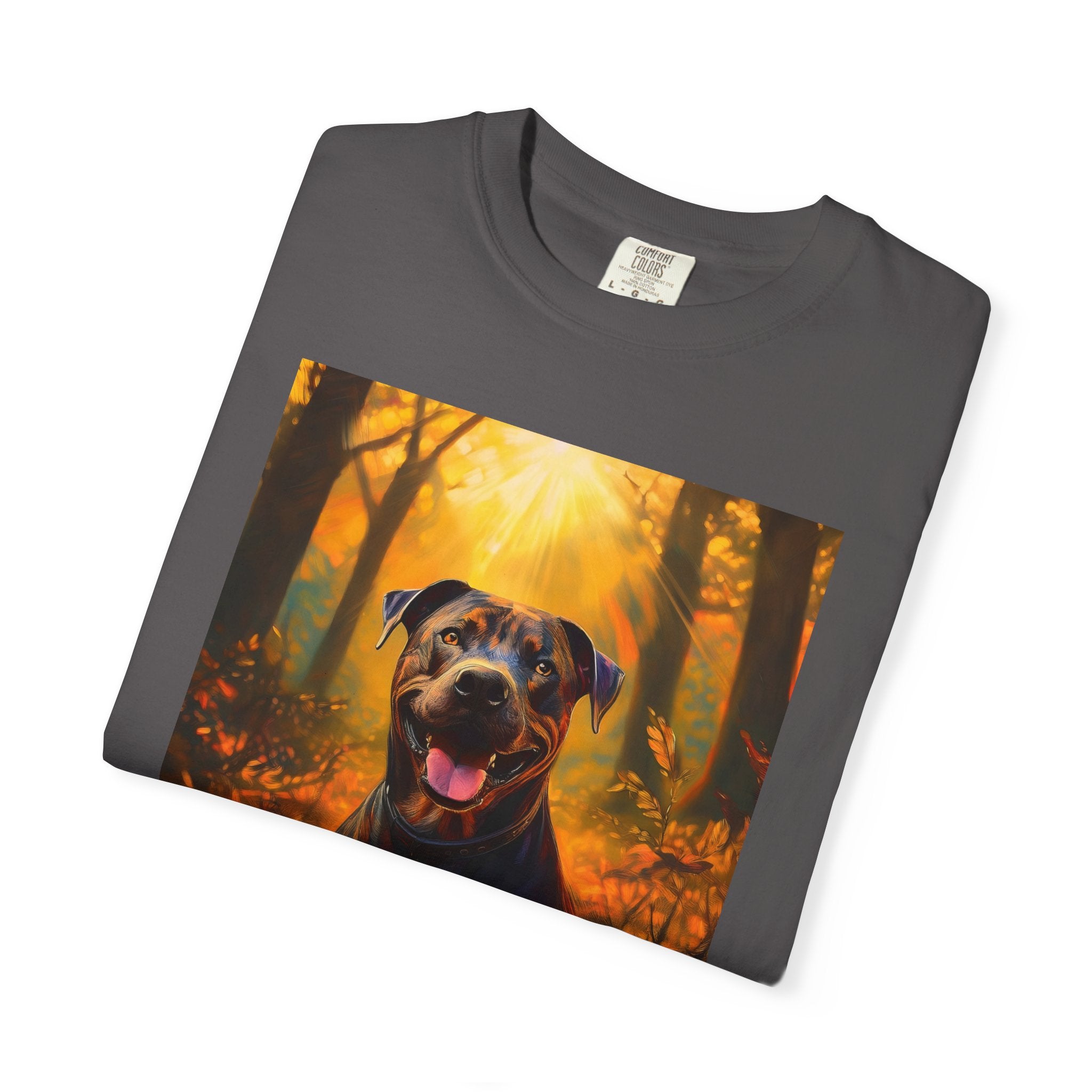 Pit Bull Brindle Autumn Unisex Garment-Dyed T-shirt