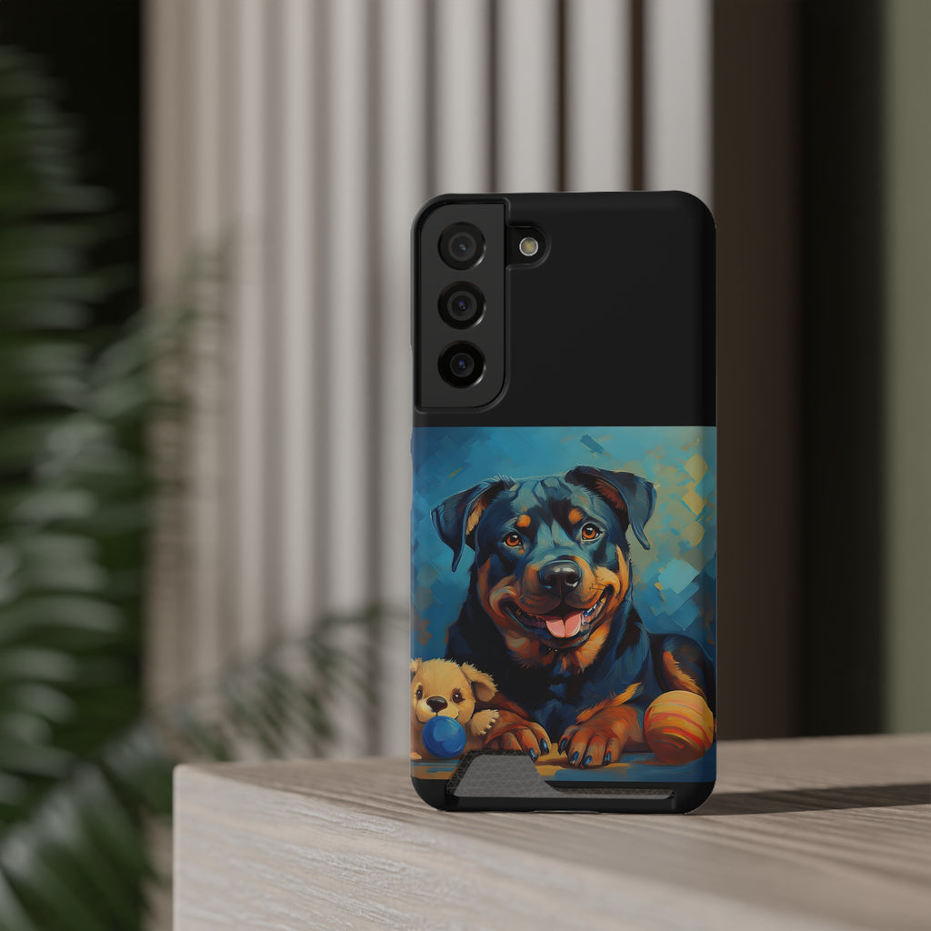 Rottweiler Phone Case with Card Holder