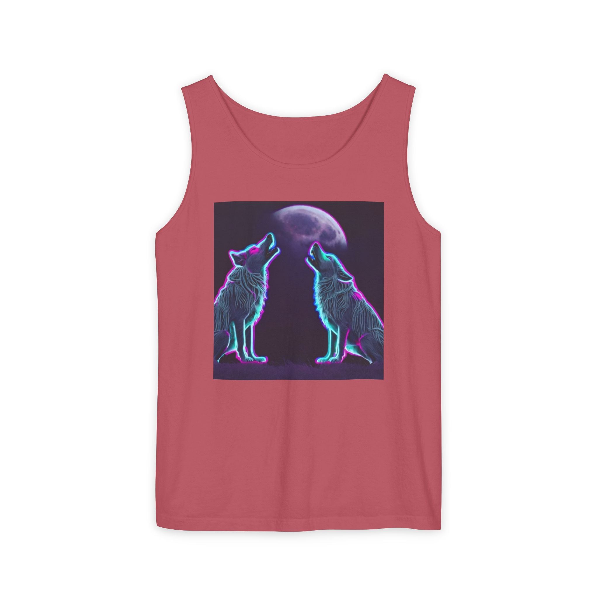Neon Wolves Howling Unisex Tank Top