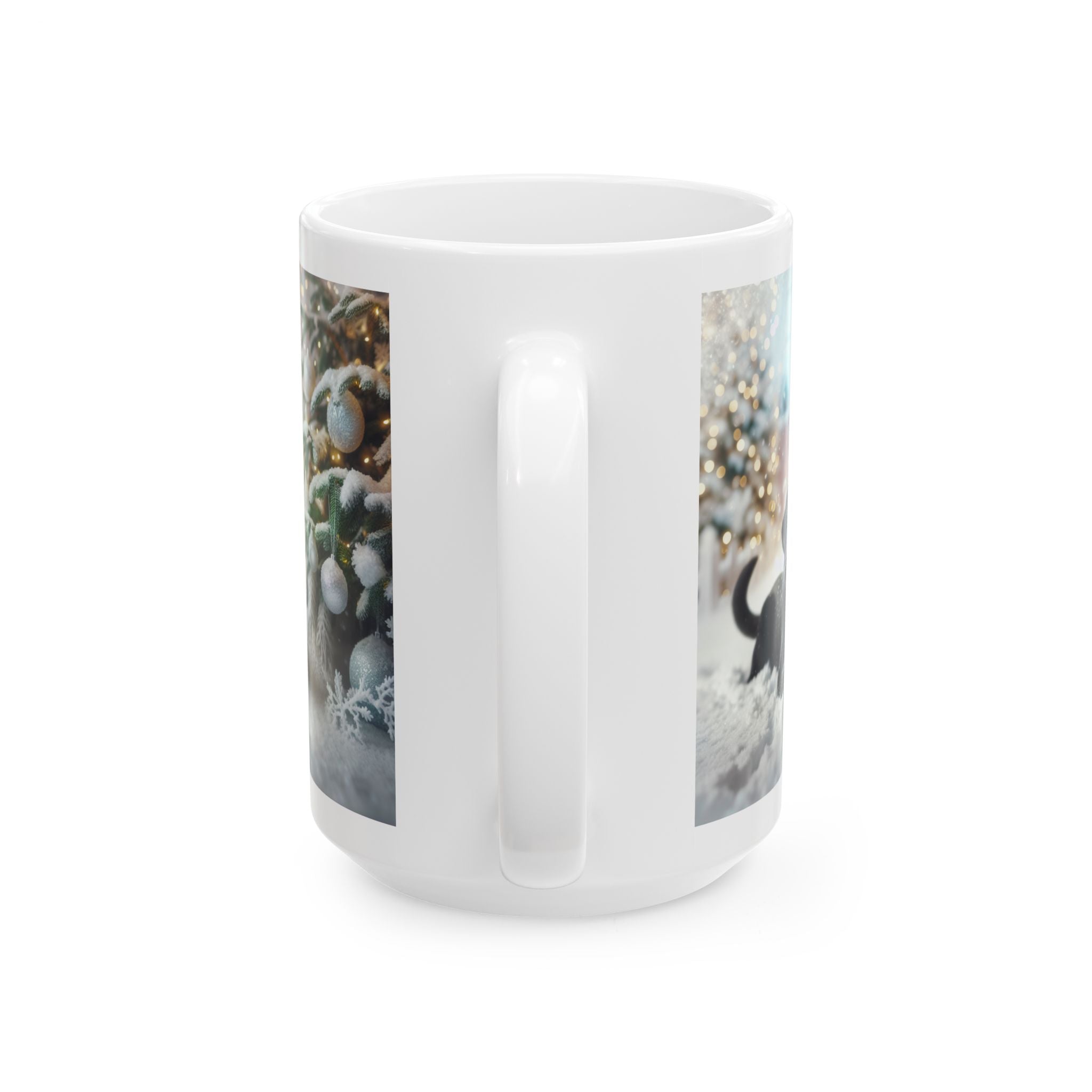 Black Lab Puppy Holiday Ceramic Mug, (11oz, 15oz)