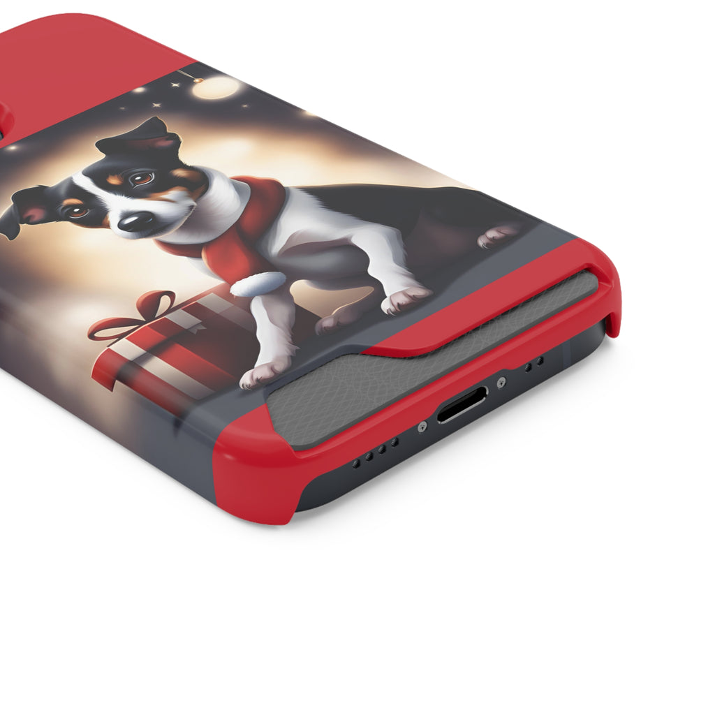 Jack Russel Holiday Phone Case with Card Holder