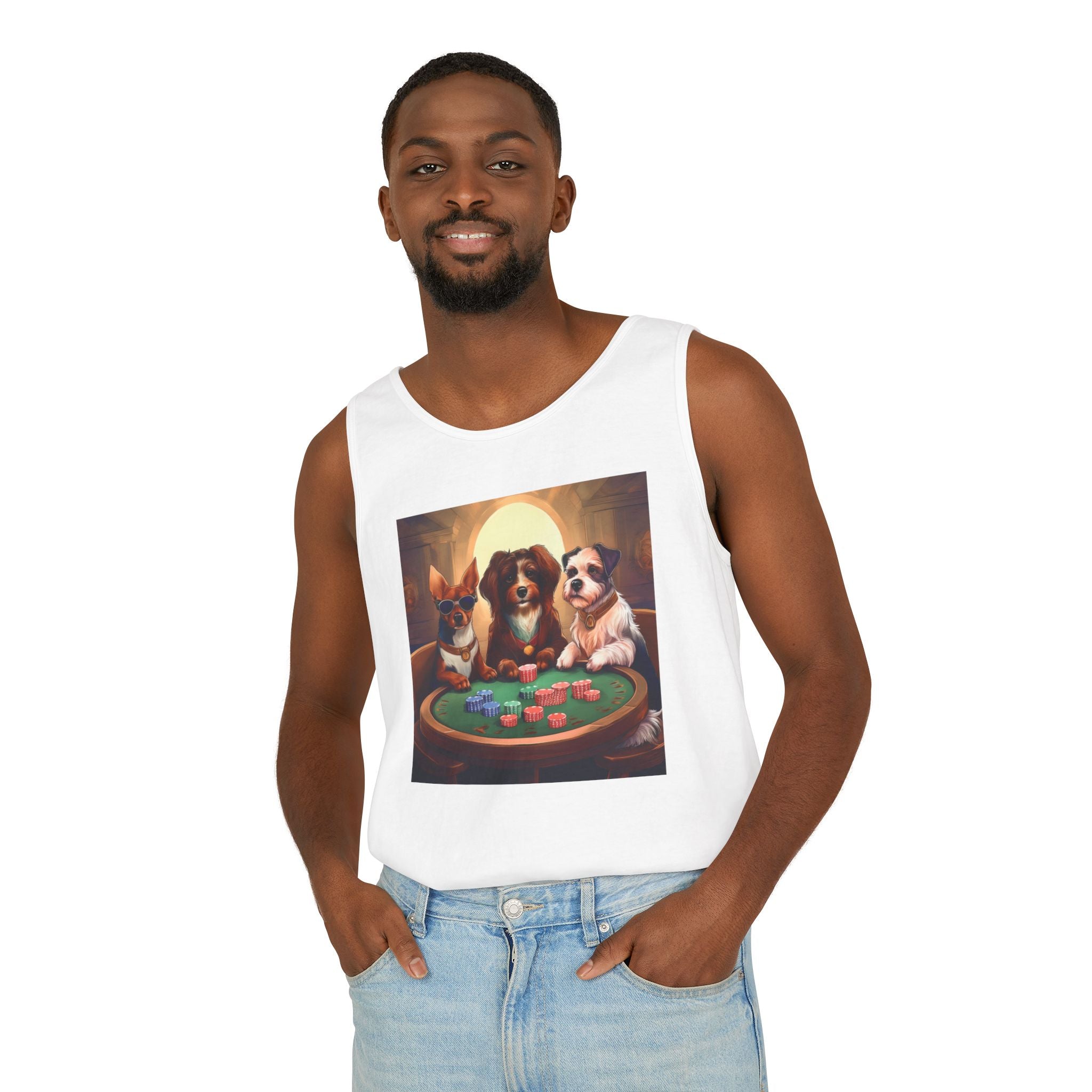 Puppy Poker Unisex Tank Top