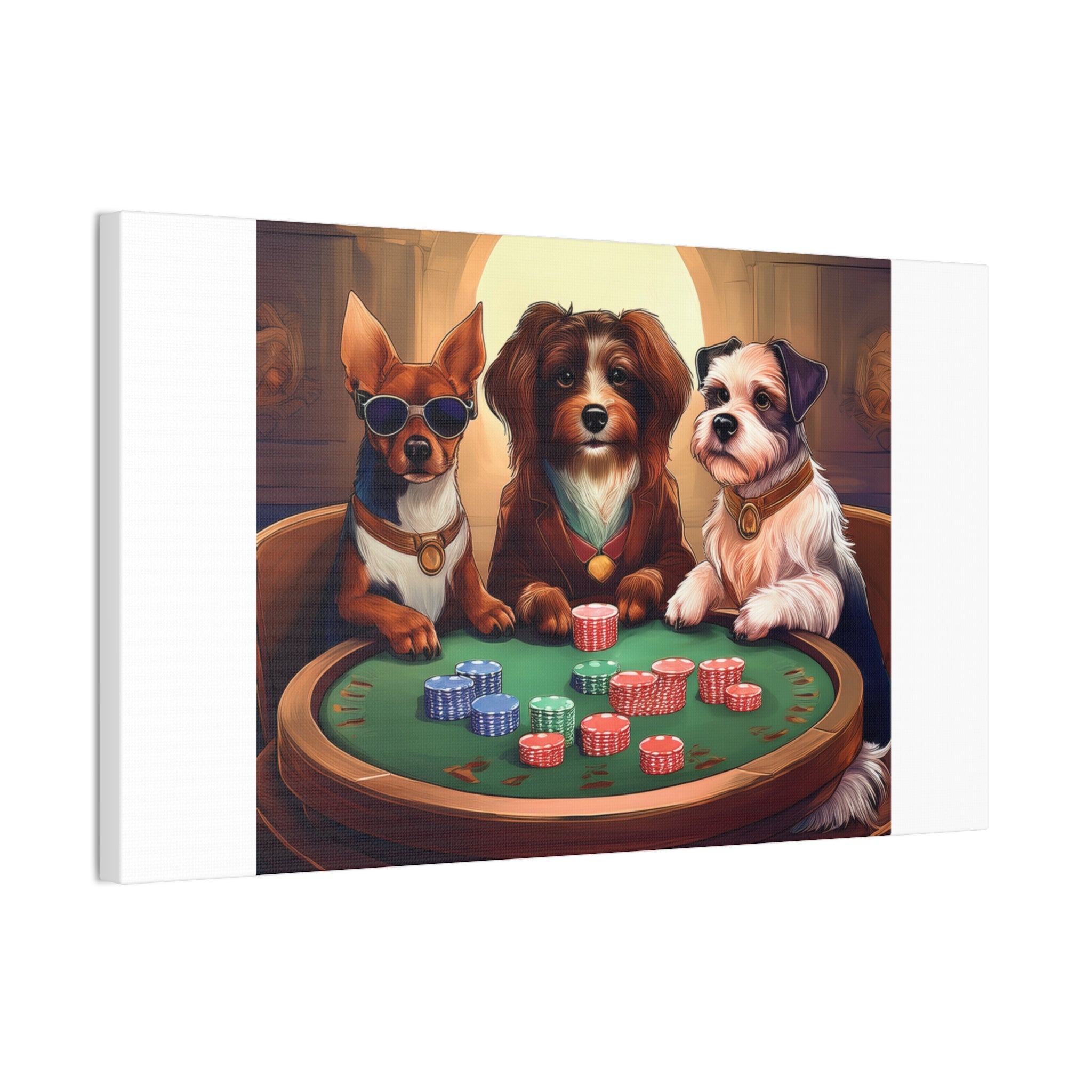 Puppy Poker Canvas Stretched, 0.75"