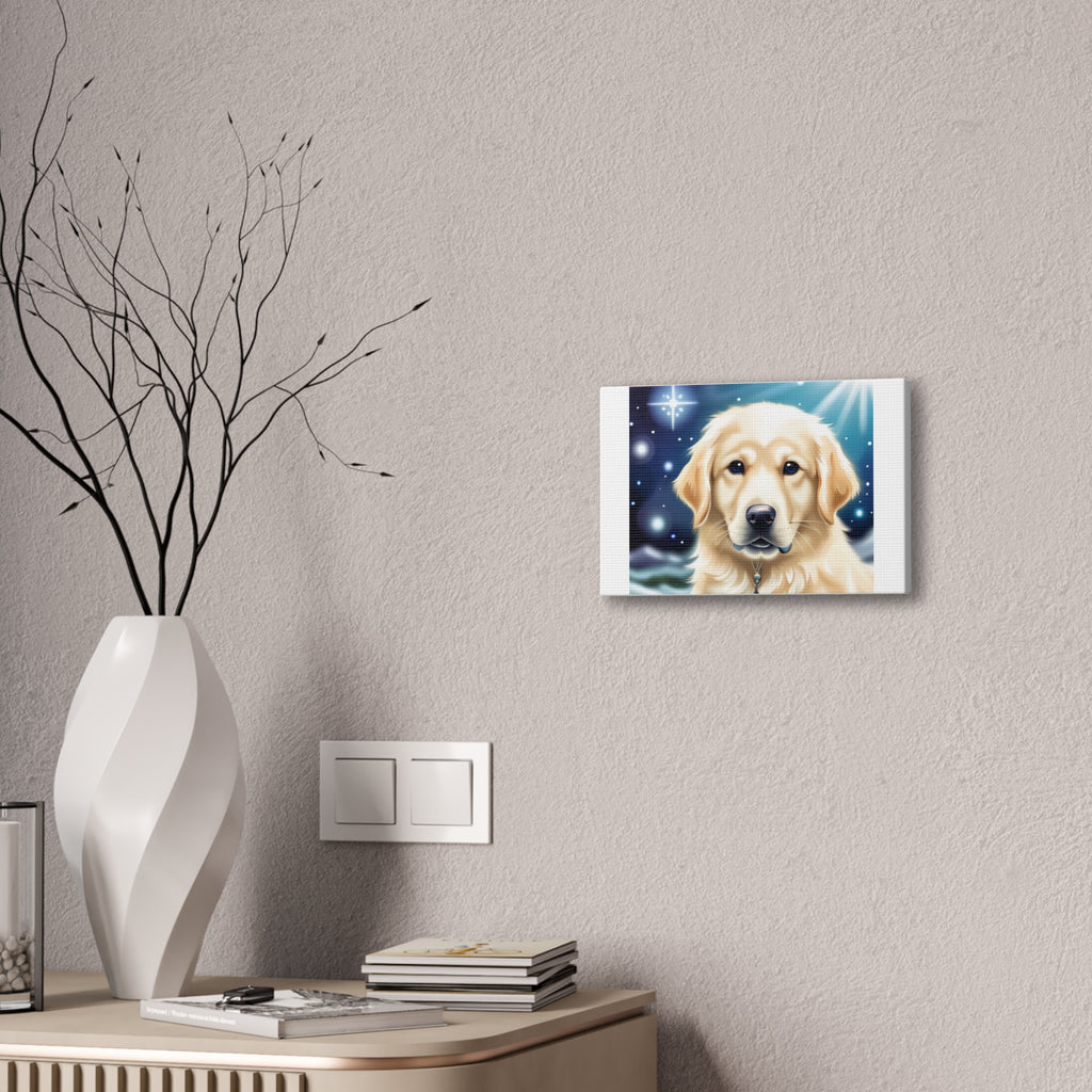 Golden Retriever Stary Night Canvas Stretched, 0.75"