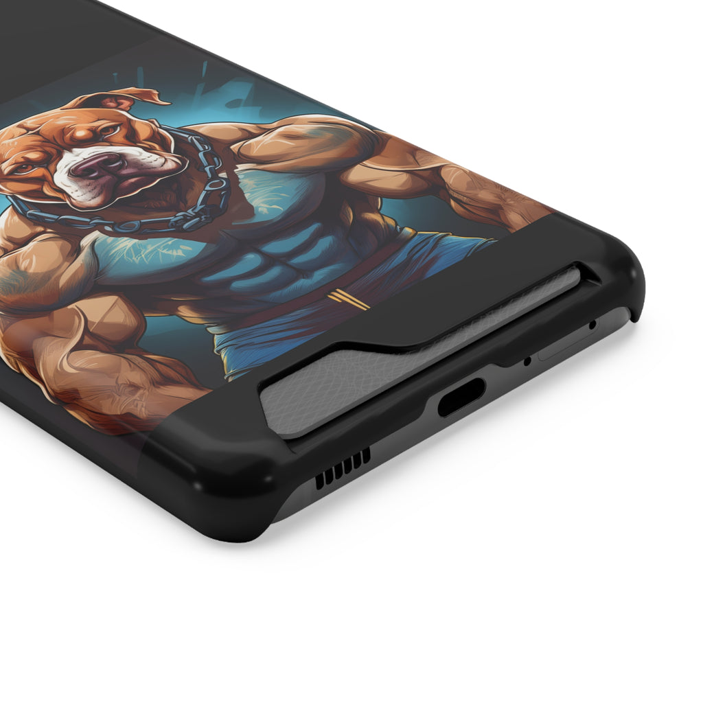Pitbull Body Builder Phone Case with Card Holder