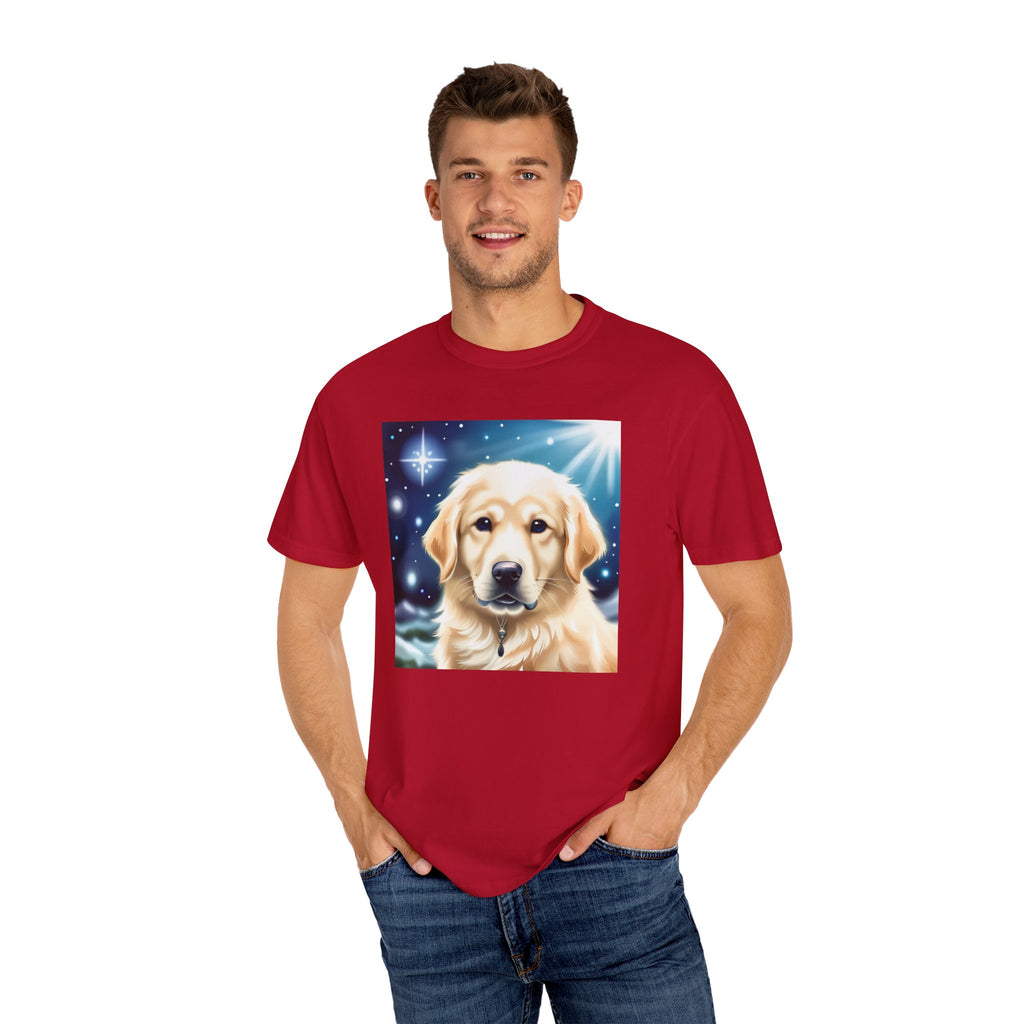 Golden Retriever Stary Night Unisex Garment-Dyed T-shirt