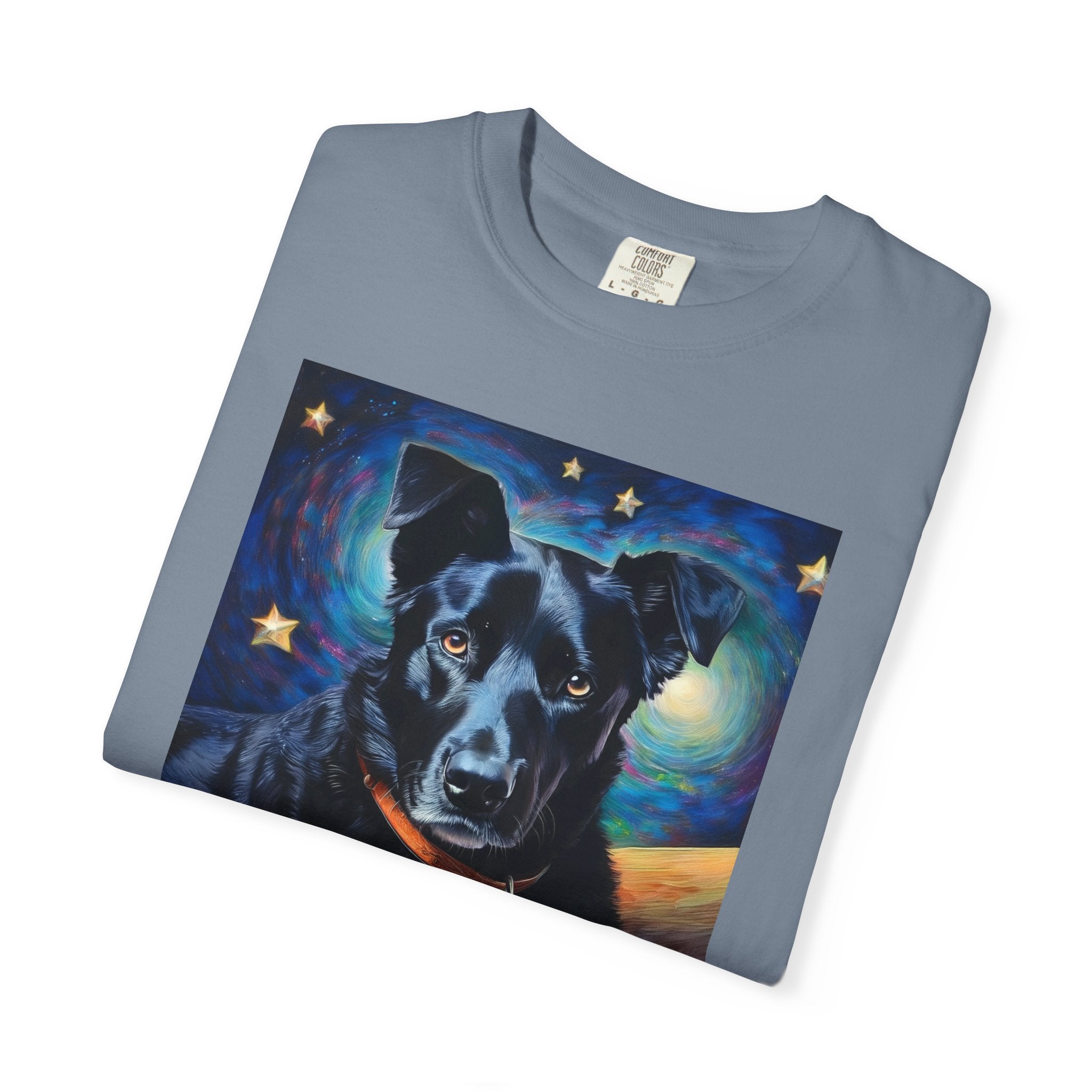 Black Shepherd Lab Stary Night Unisex Garment-Dyed T-shirt
