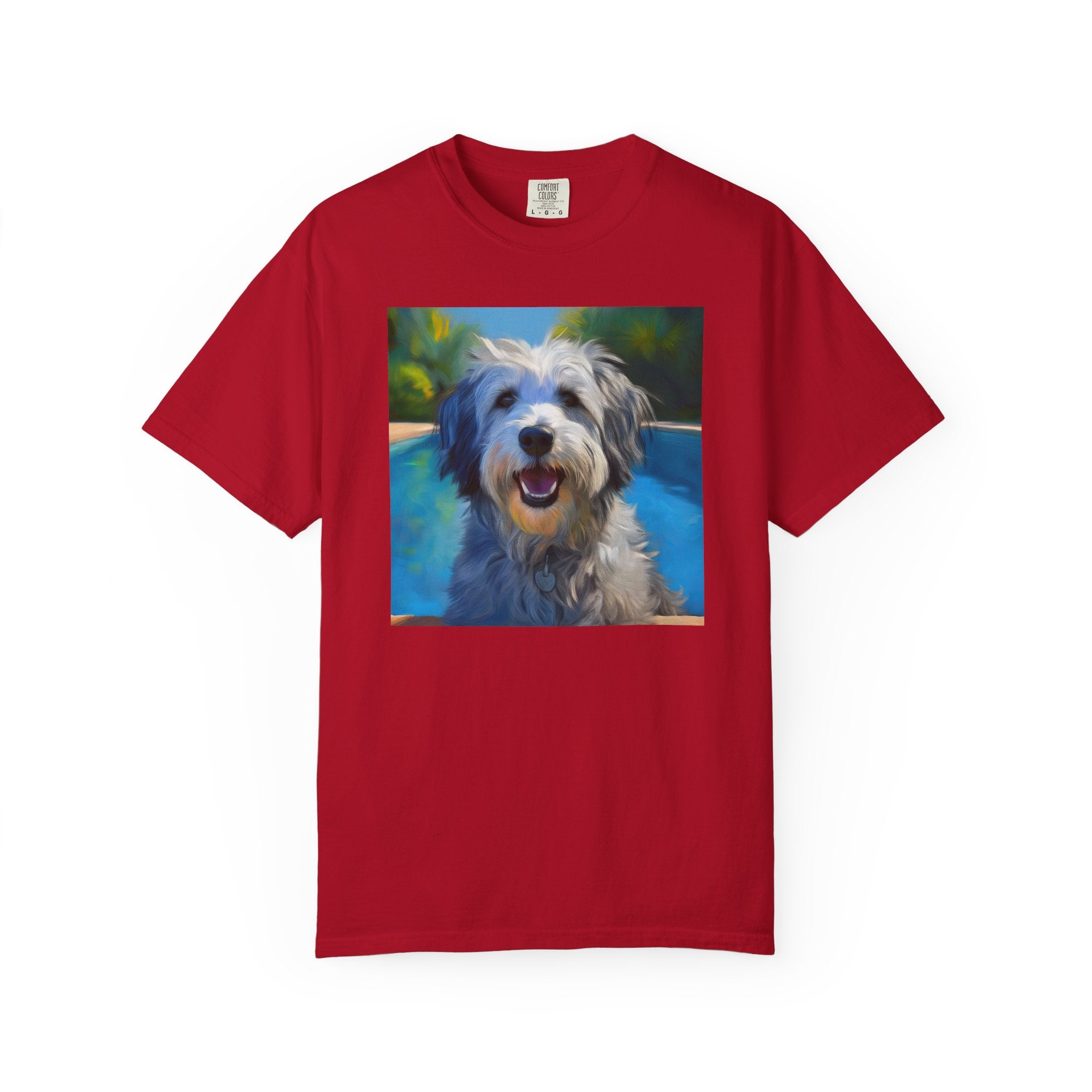 Grey Shaggy Dog Poolside Unisex Garment-Dyed T-shirt