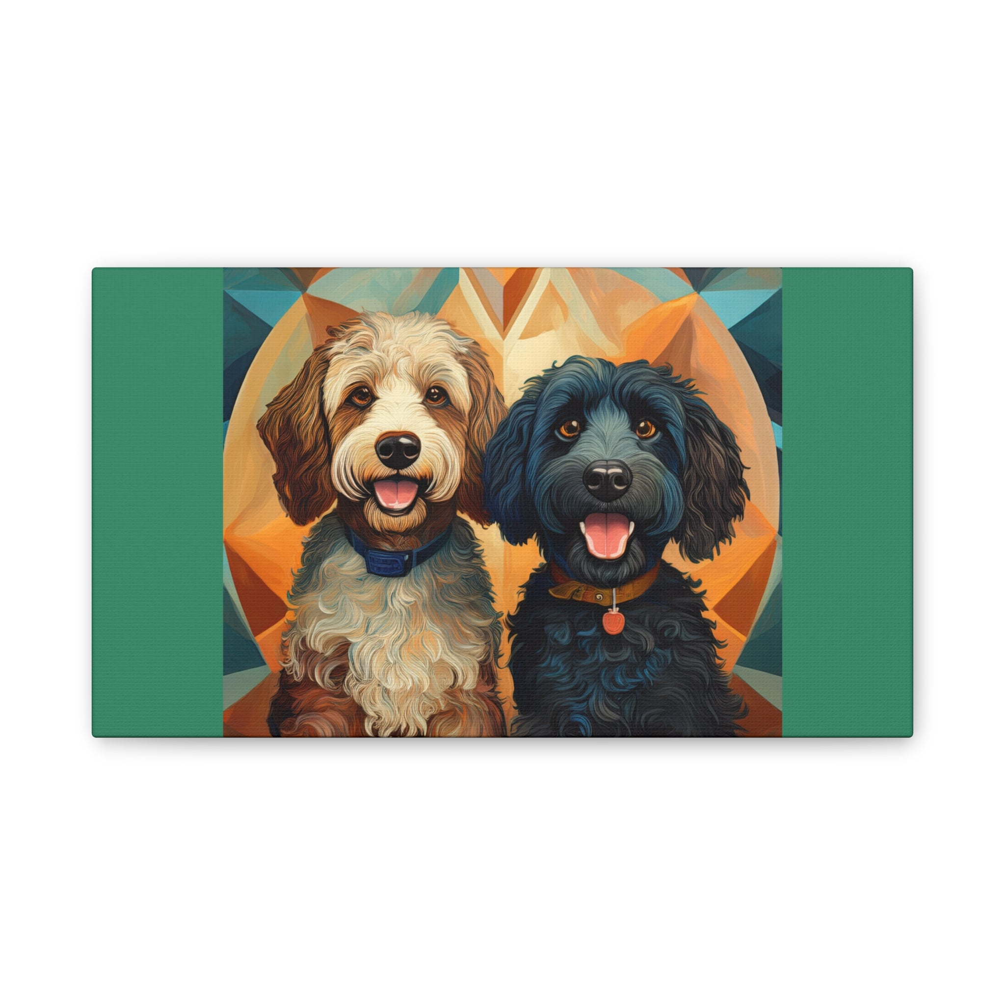 Doodles, Black & Tan Canvas Painting