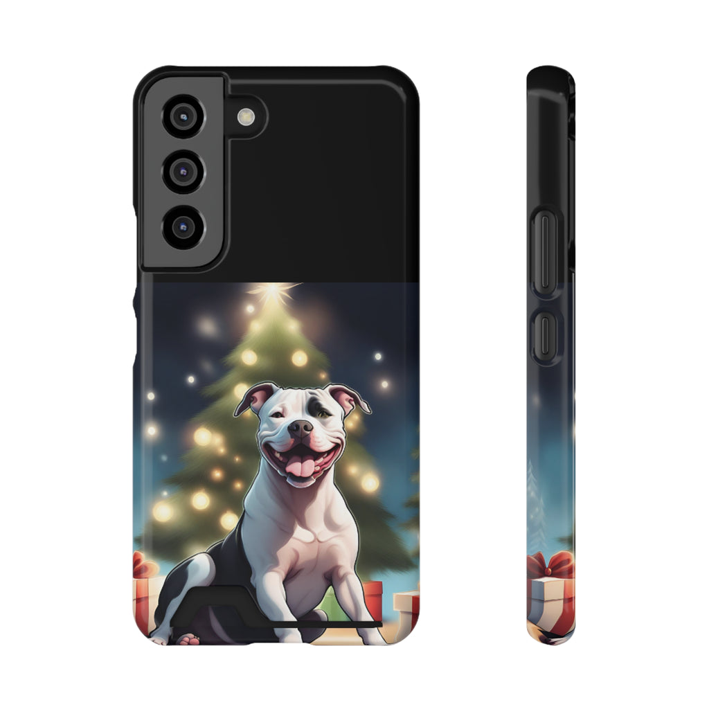 Pitbull Holiday Phone Case with Card Holder