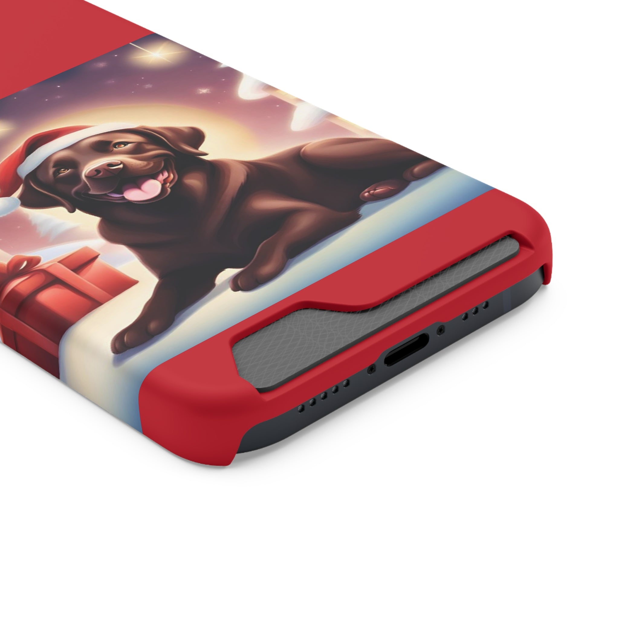 Choclate Lab Holiday Phone Case with Card Holder