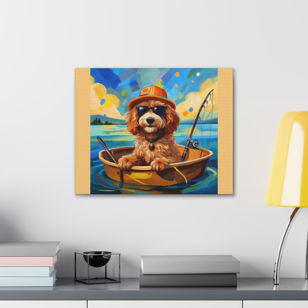 Doodle Fishing Canvas Painting