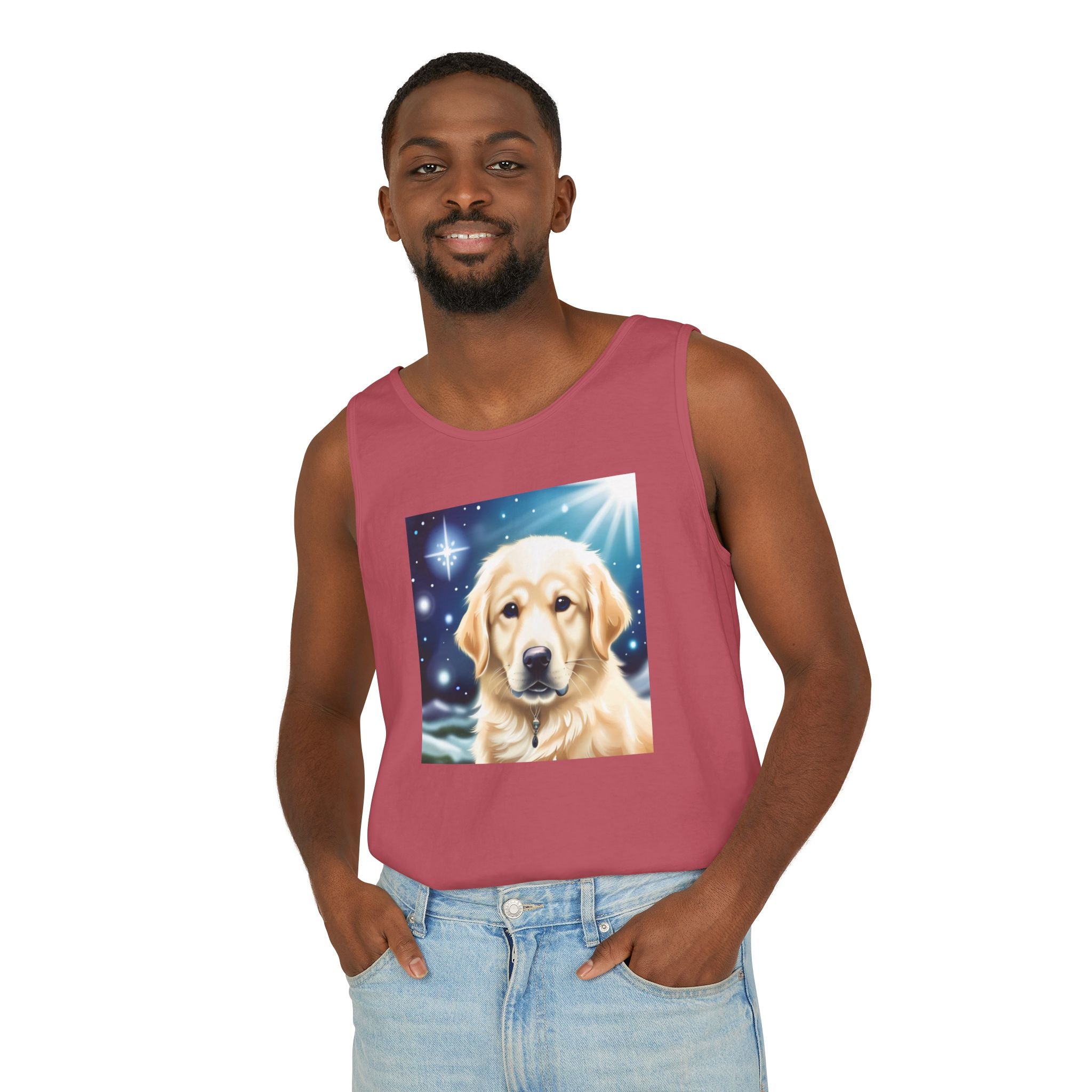 Golden Retriever Stary Night Unisex Tank Top
