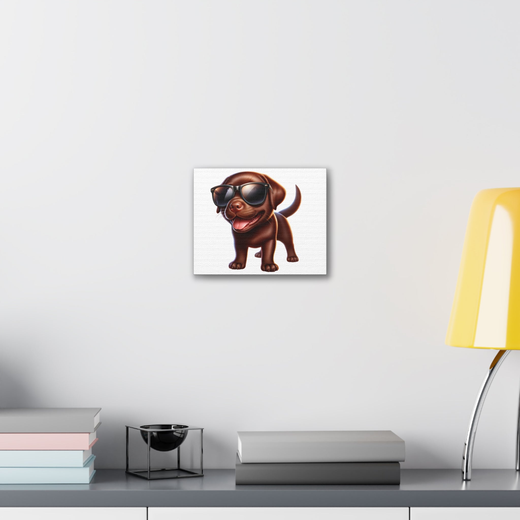 Chocolate Lab in Sunglasses Canvas Stretched, 0.75"