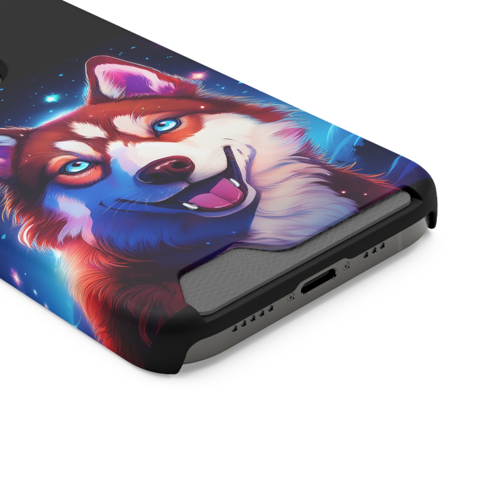 Eskimo Husky Stary Night Phone Case with Card Holder