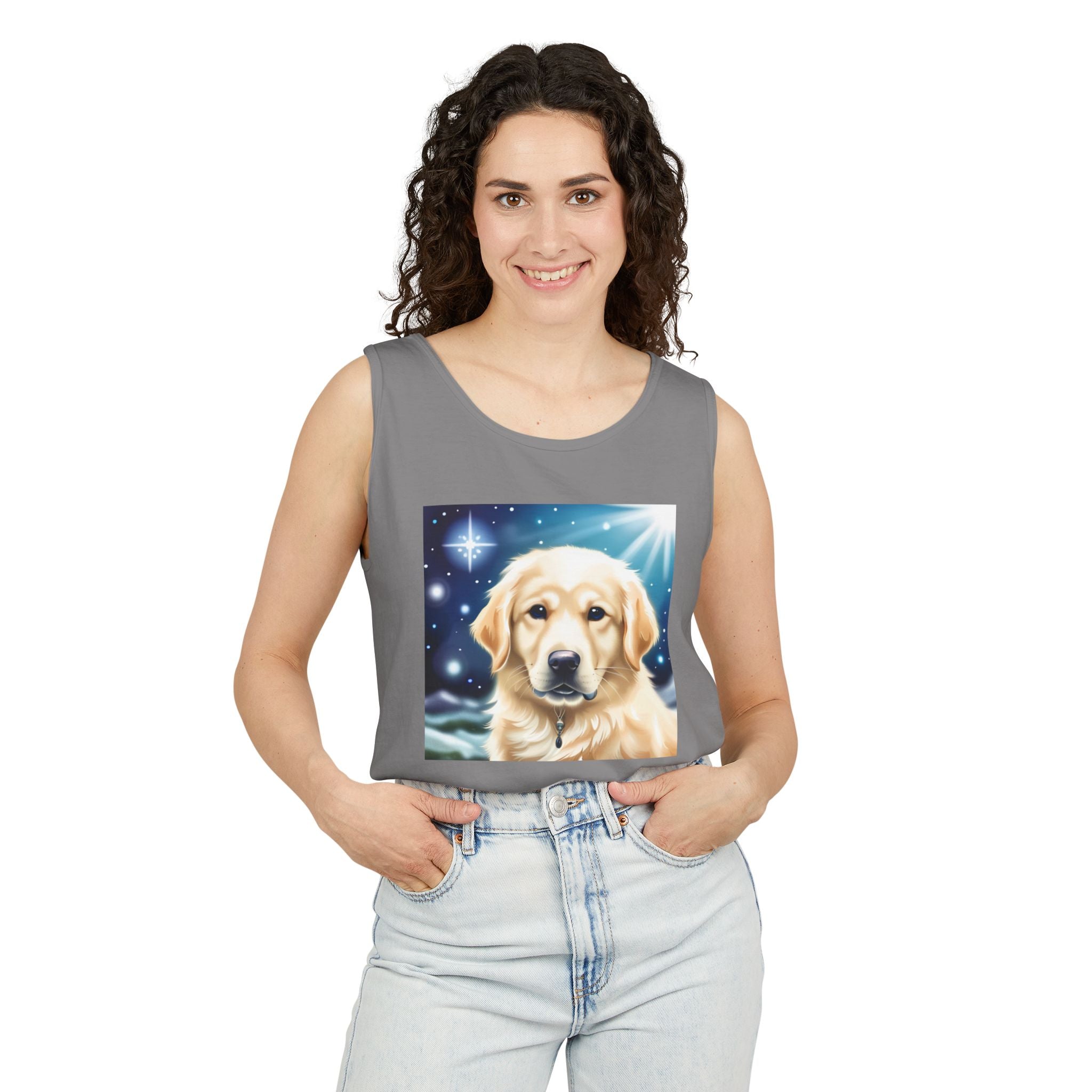 Golden Retriever Stary Night Unisex Tank Top