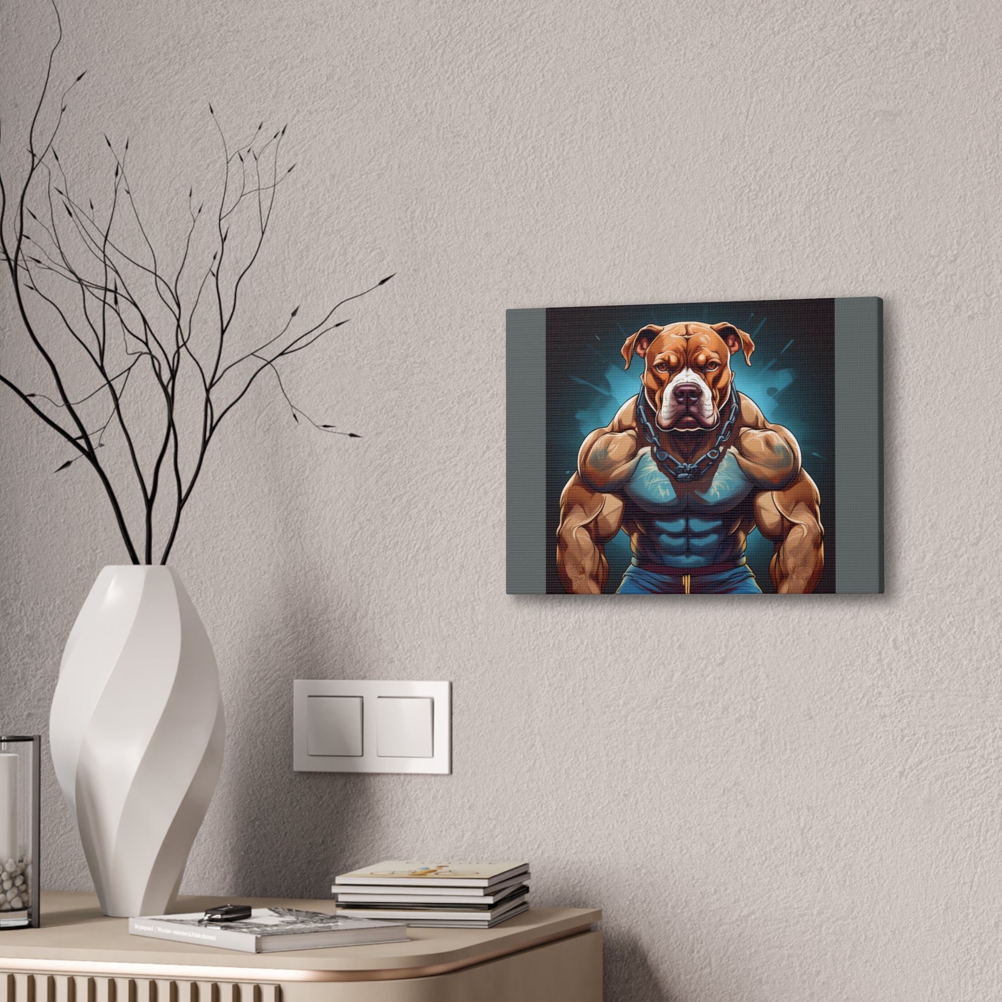 Pitbull Body Builder Cavas Painting