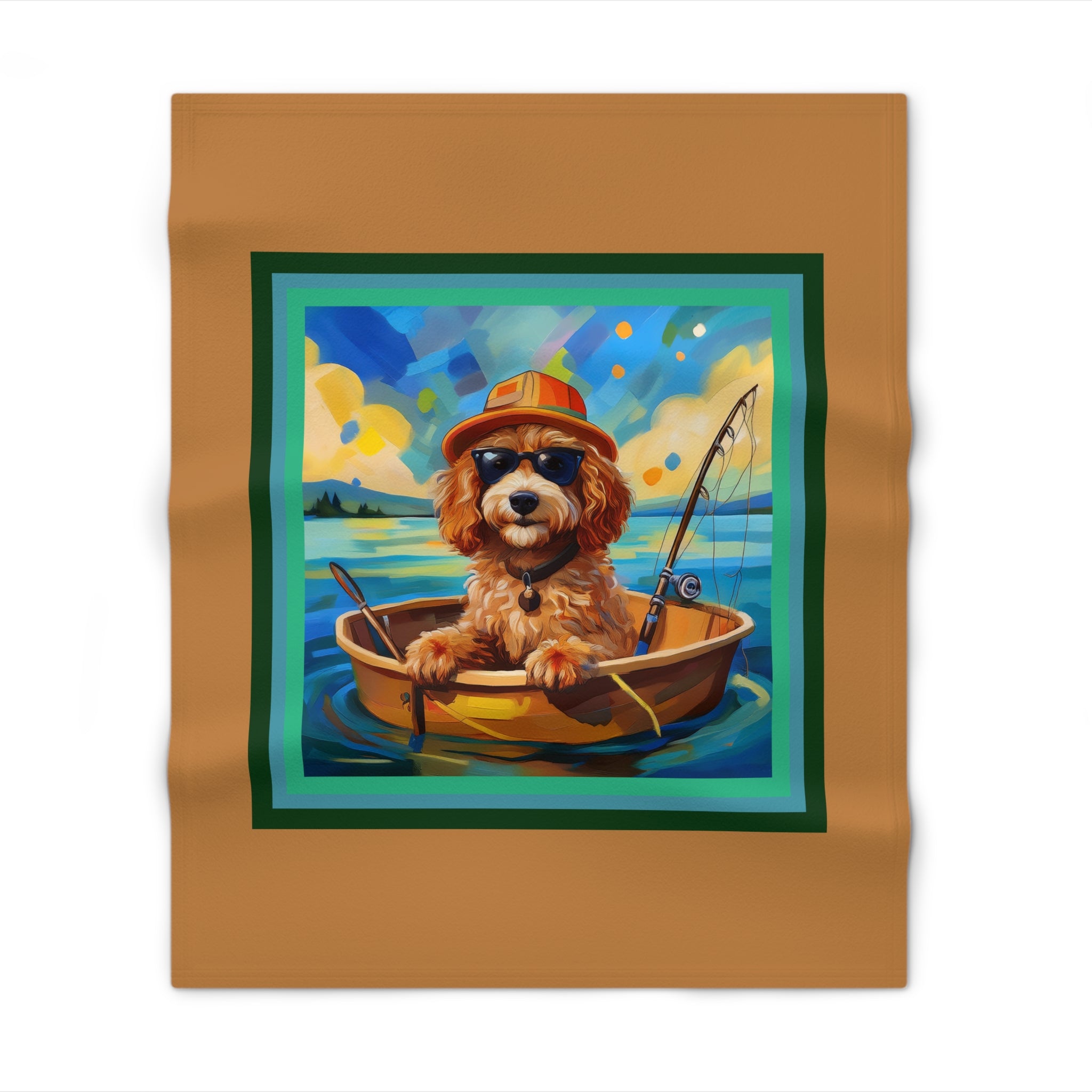 Doodle Fishing Throw Blanket