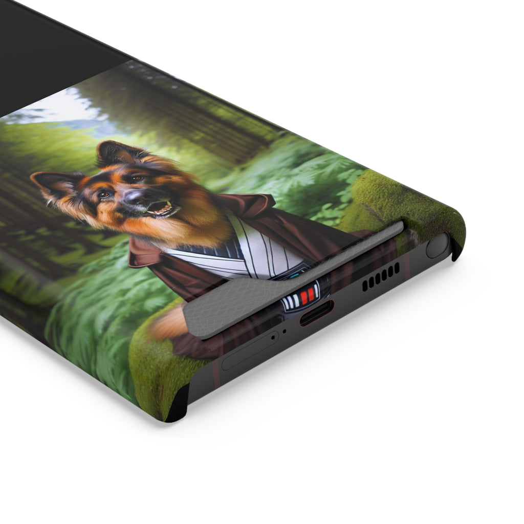 German Shepherd Forest Night Phone Case with Card Holder