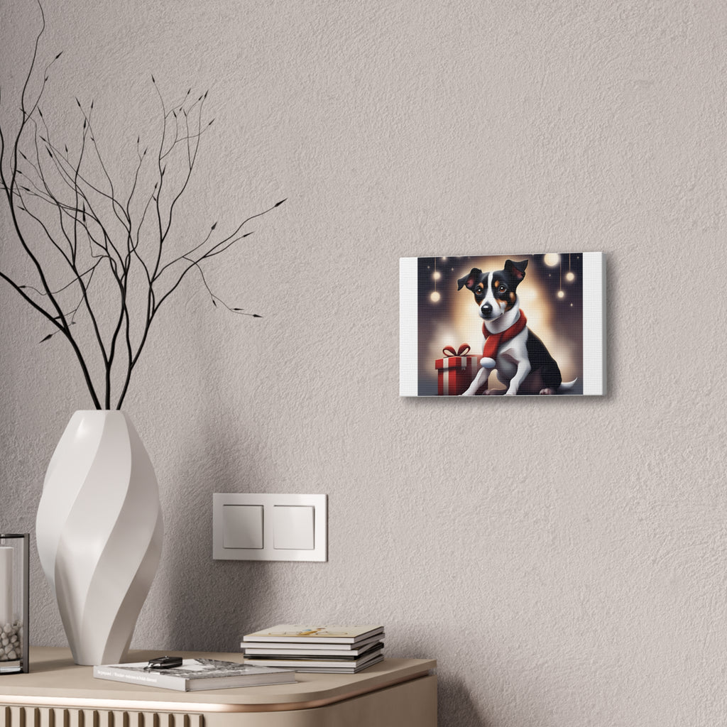 Jack Russel Holiday Canvas Stretched, 0.75"