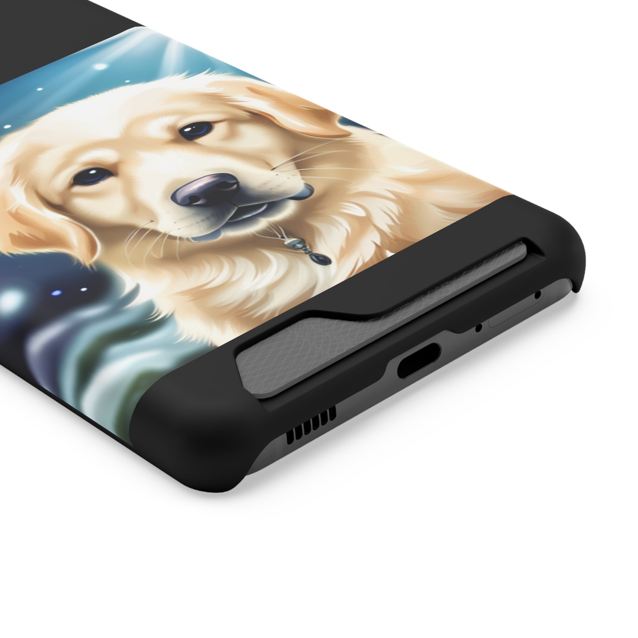 Golden Retriever Stary Night Phone Case with Card Holder